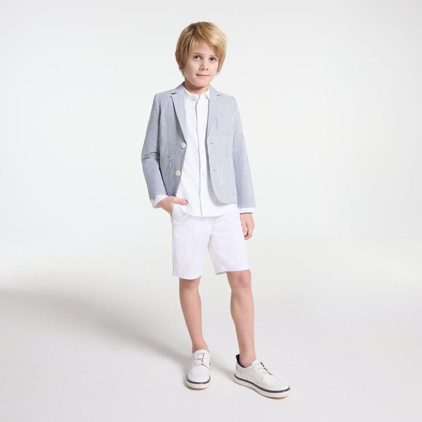 Boy shirt in mercerised cotton