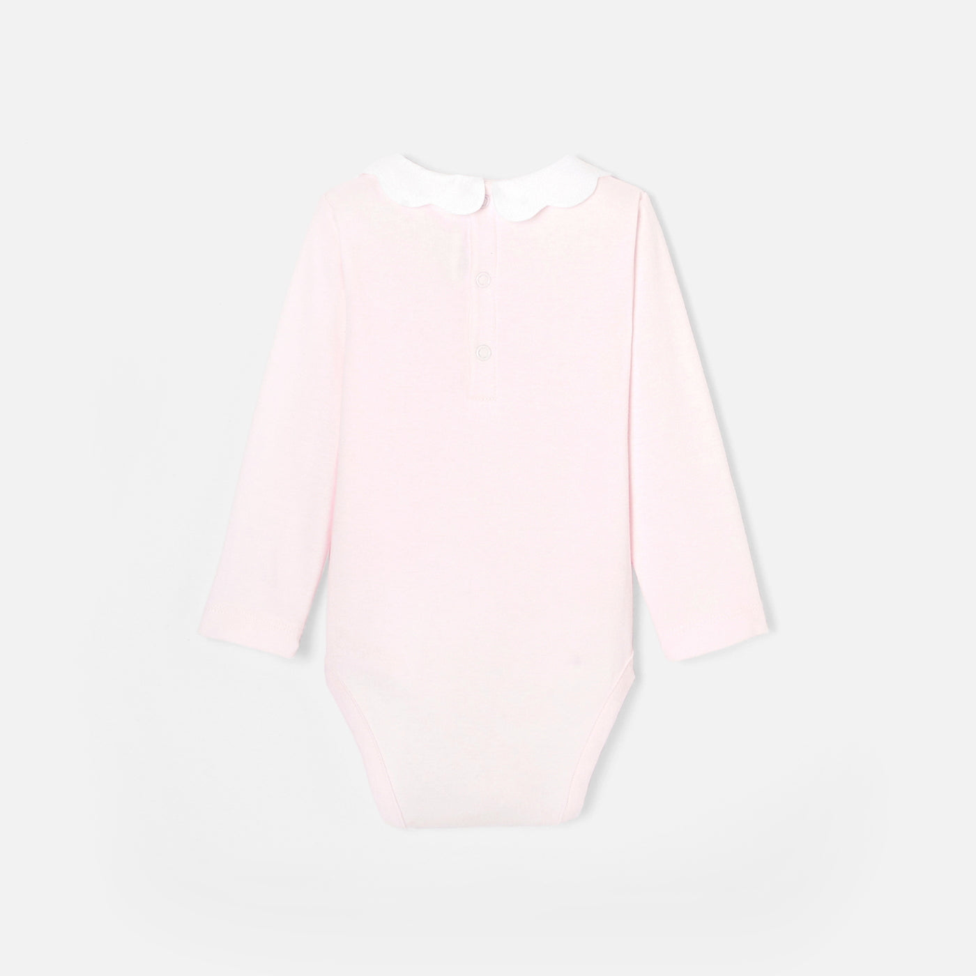 Baby girl bodysuit with scalloped collar