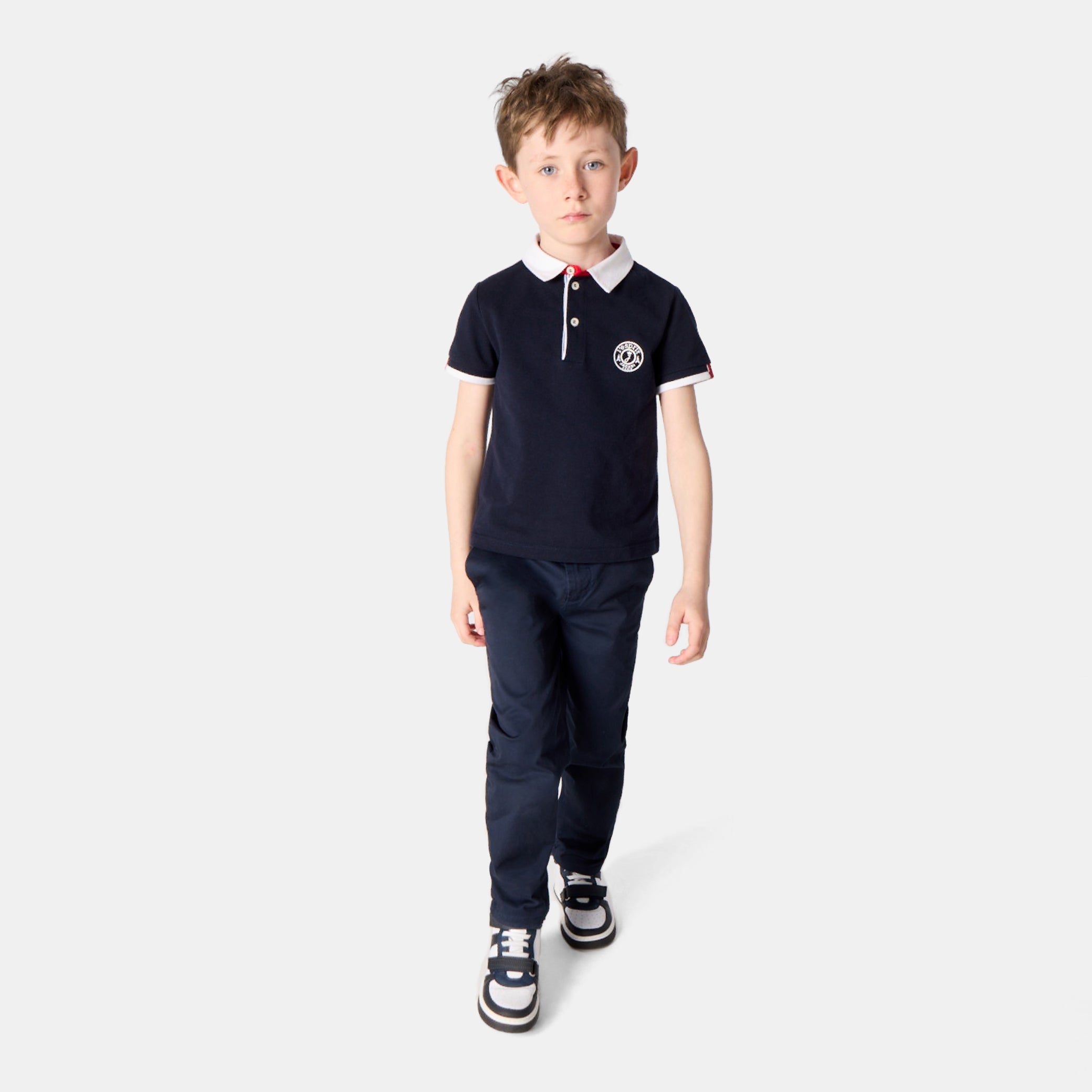 Boy short-sleeved polo shirt