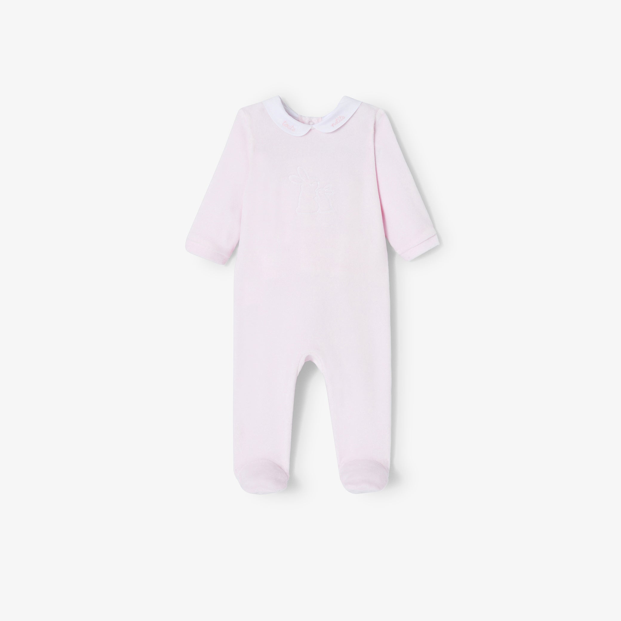 Baby girl pyjamas in velvet bouclette