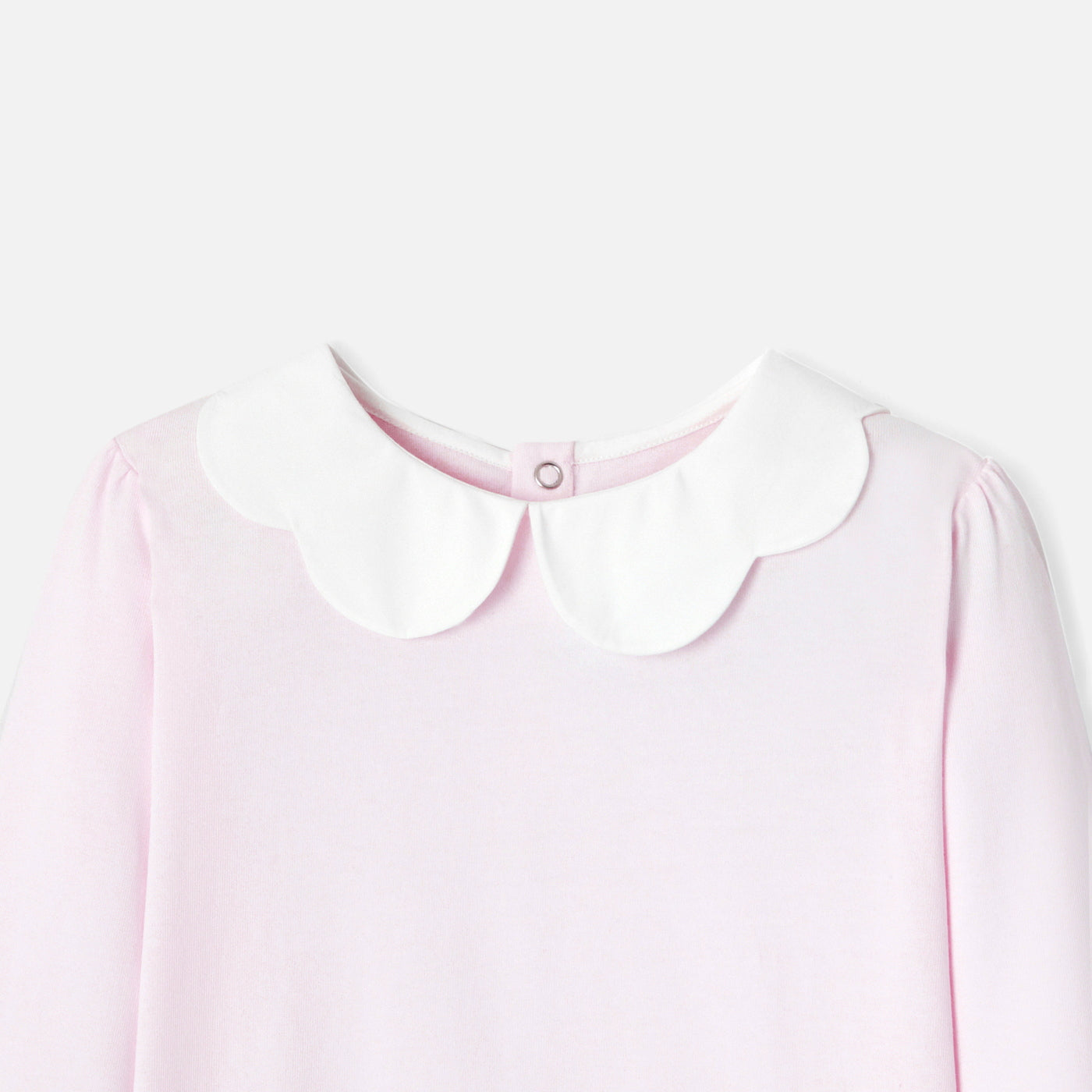 Girl T-shirt with scalloped collar