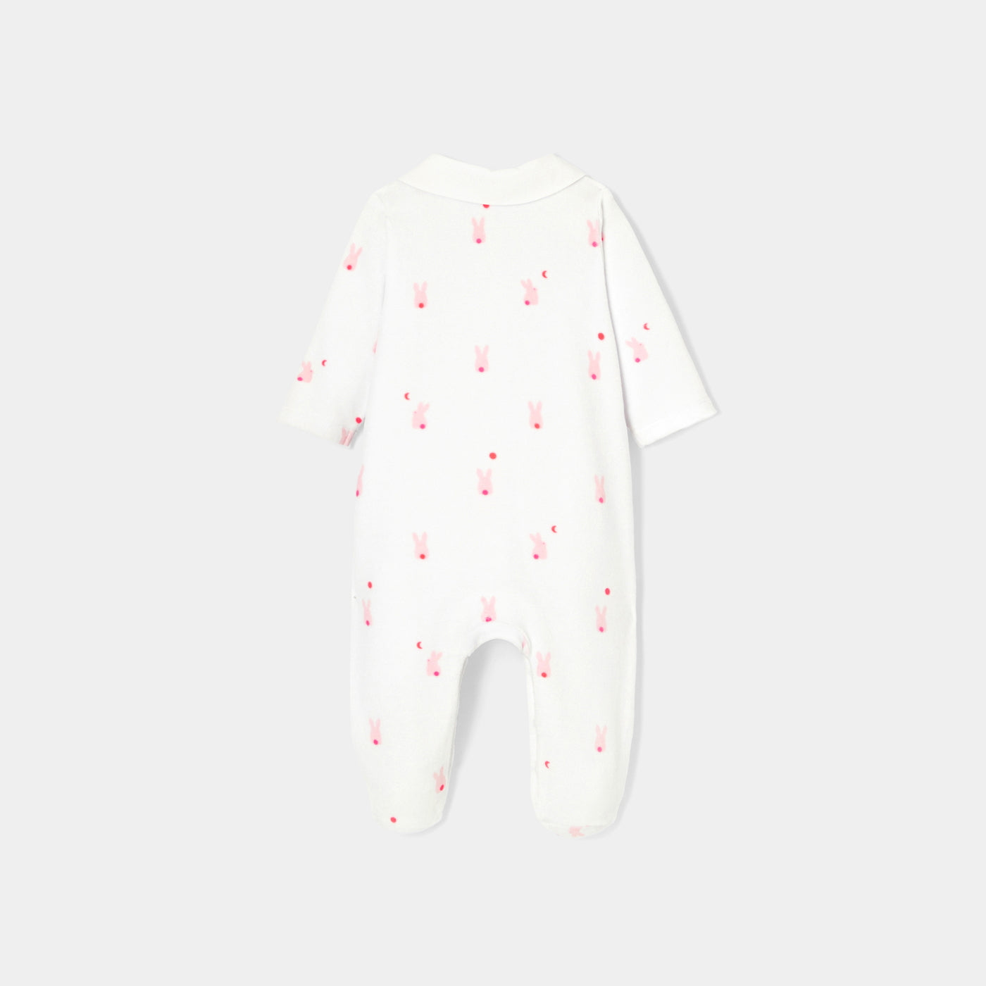 Baby girl pyjamas in printed velvet