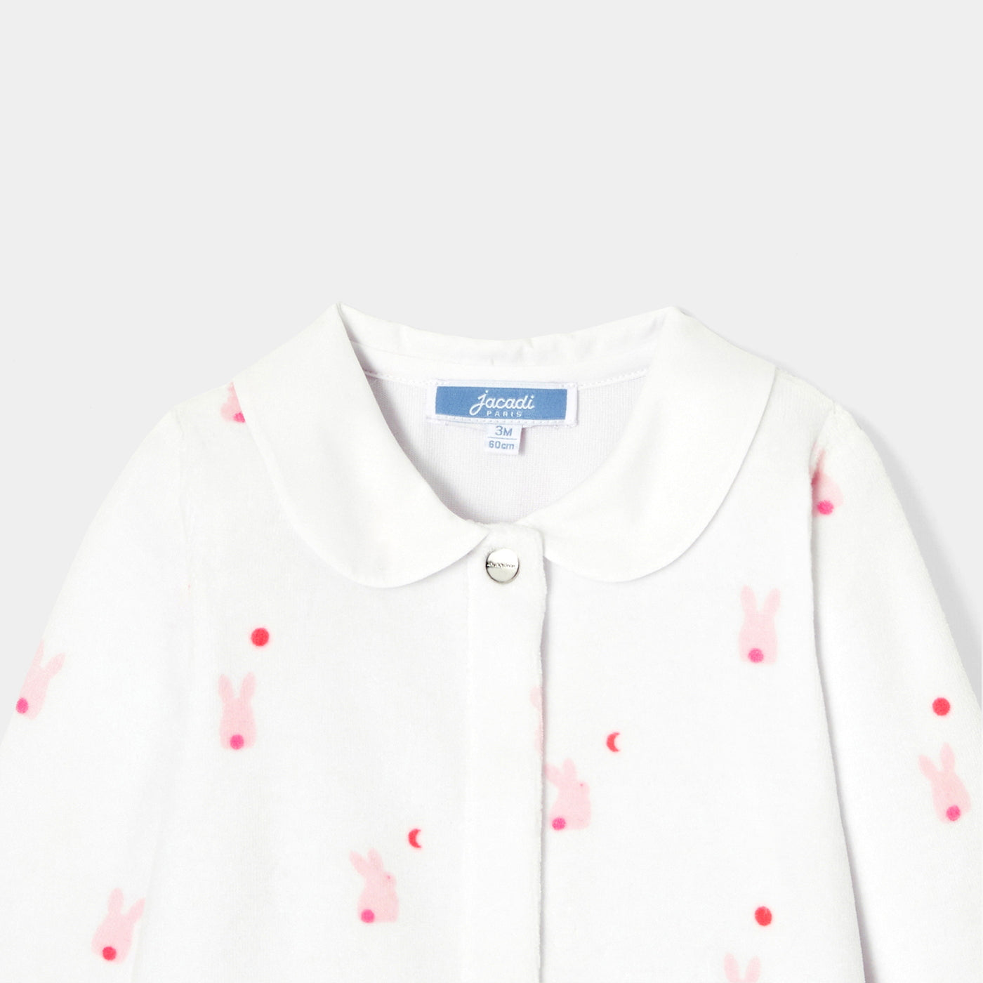 Baby girl pyjamas in printed velvet