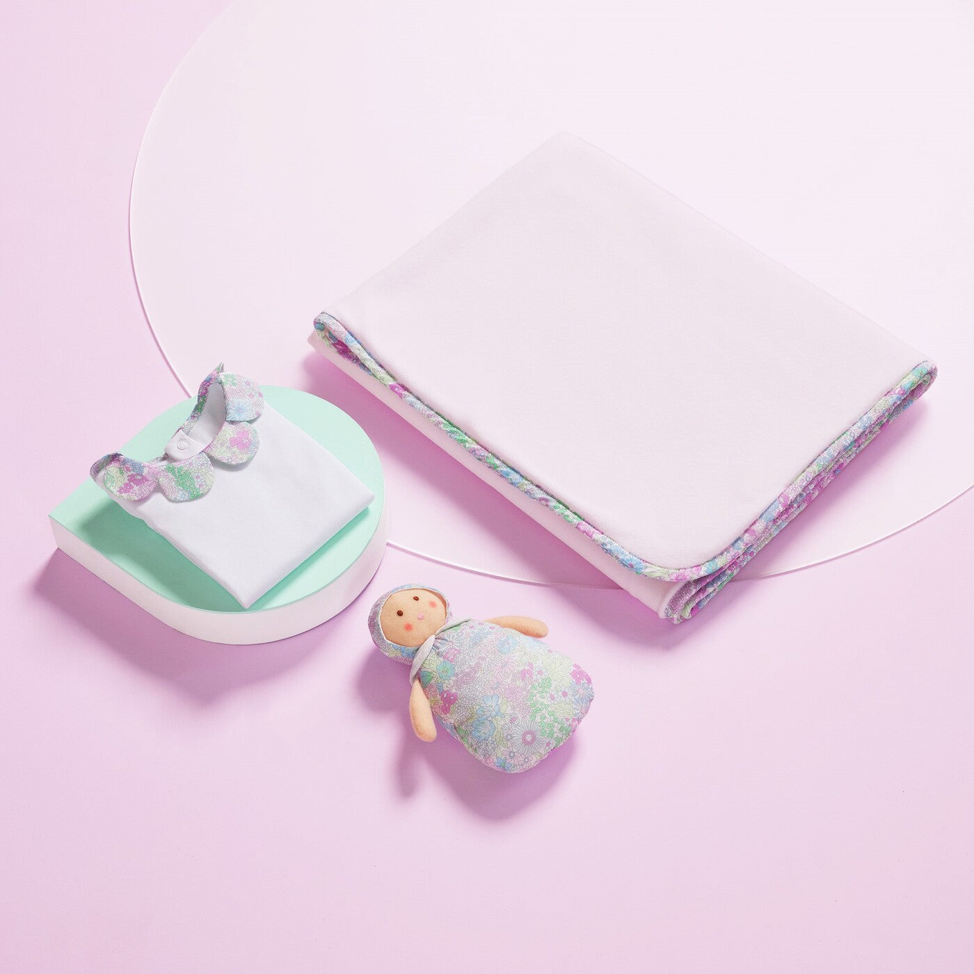 Baby girl fleece and Liberty blanket