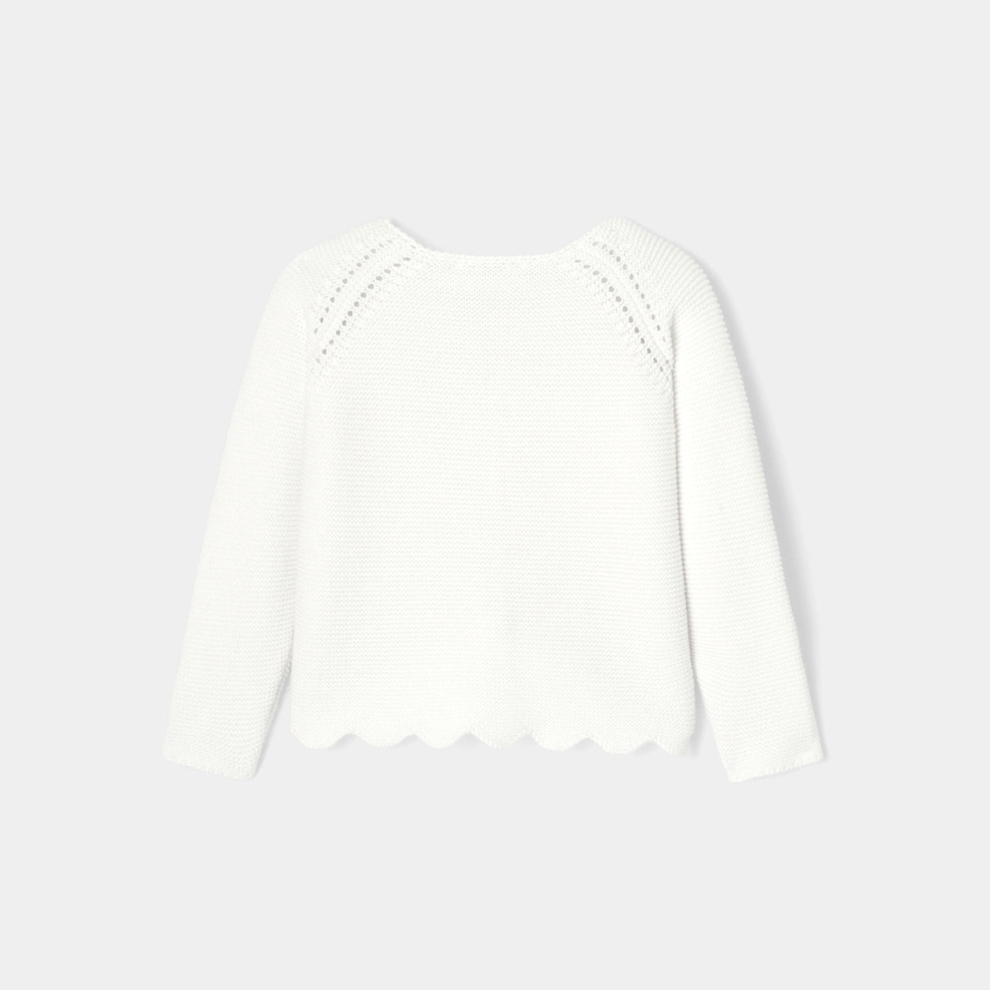 Baby girl cardigan in garter stitch