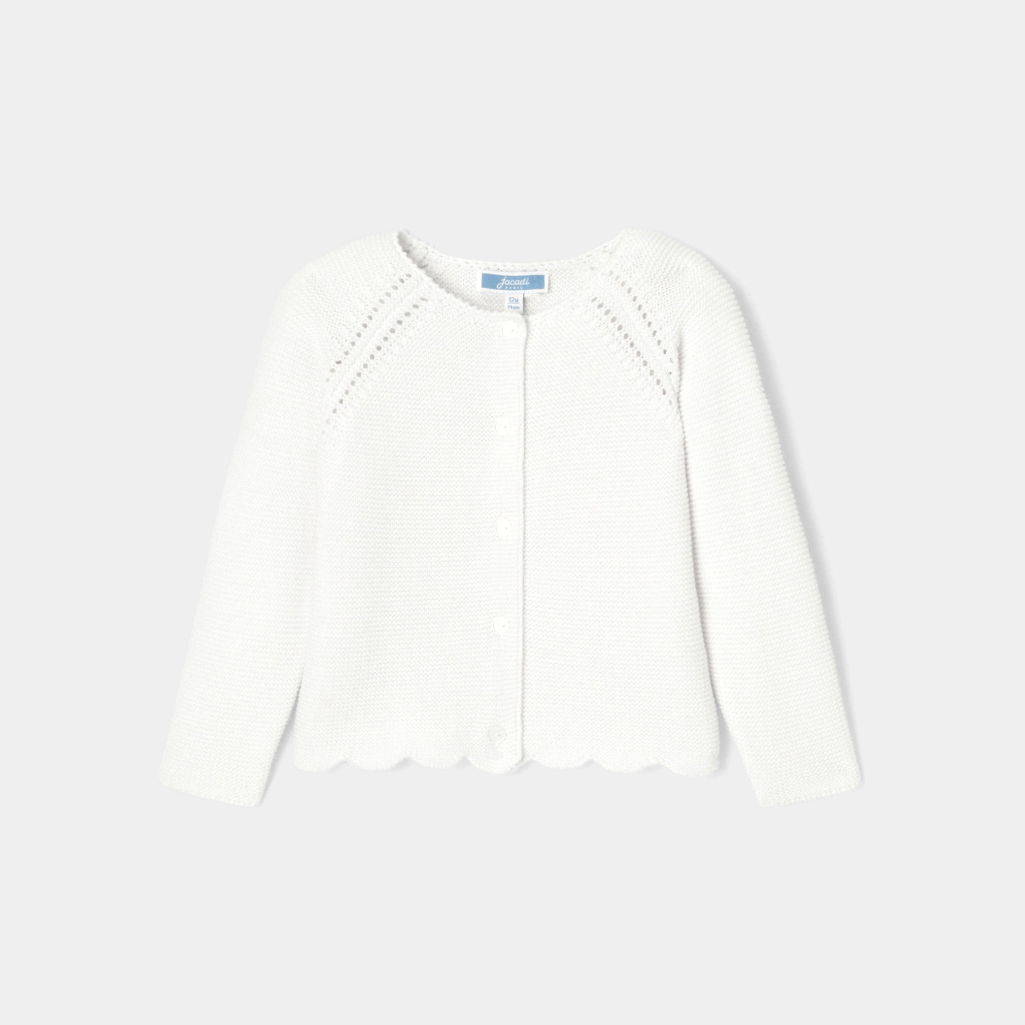 Baby girl cardigan in garter stitch