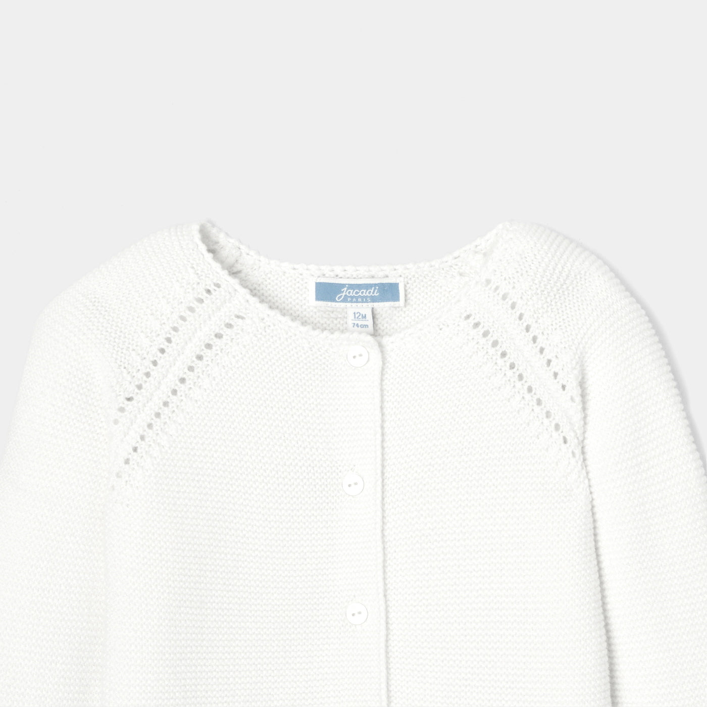 Baby girl cardigan in garter stitch