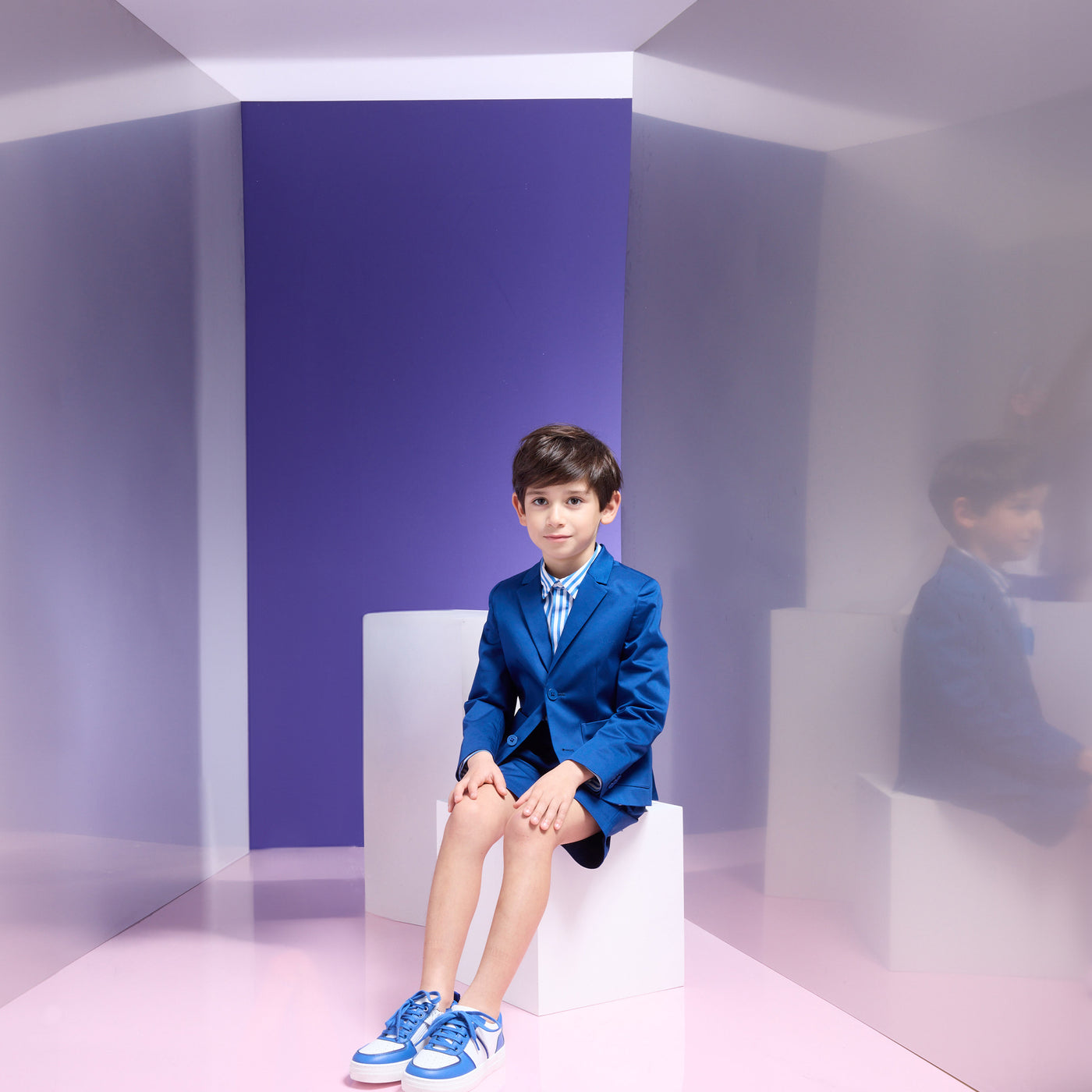 Boy jacket in cotton satin