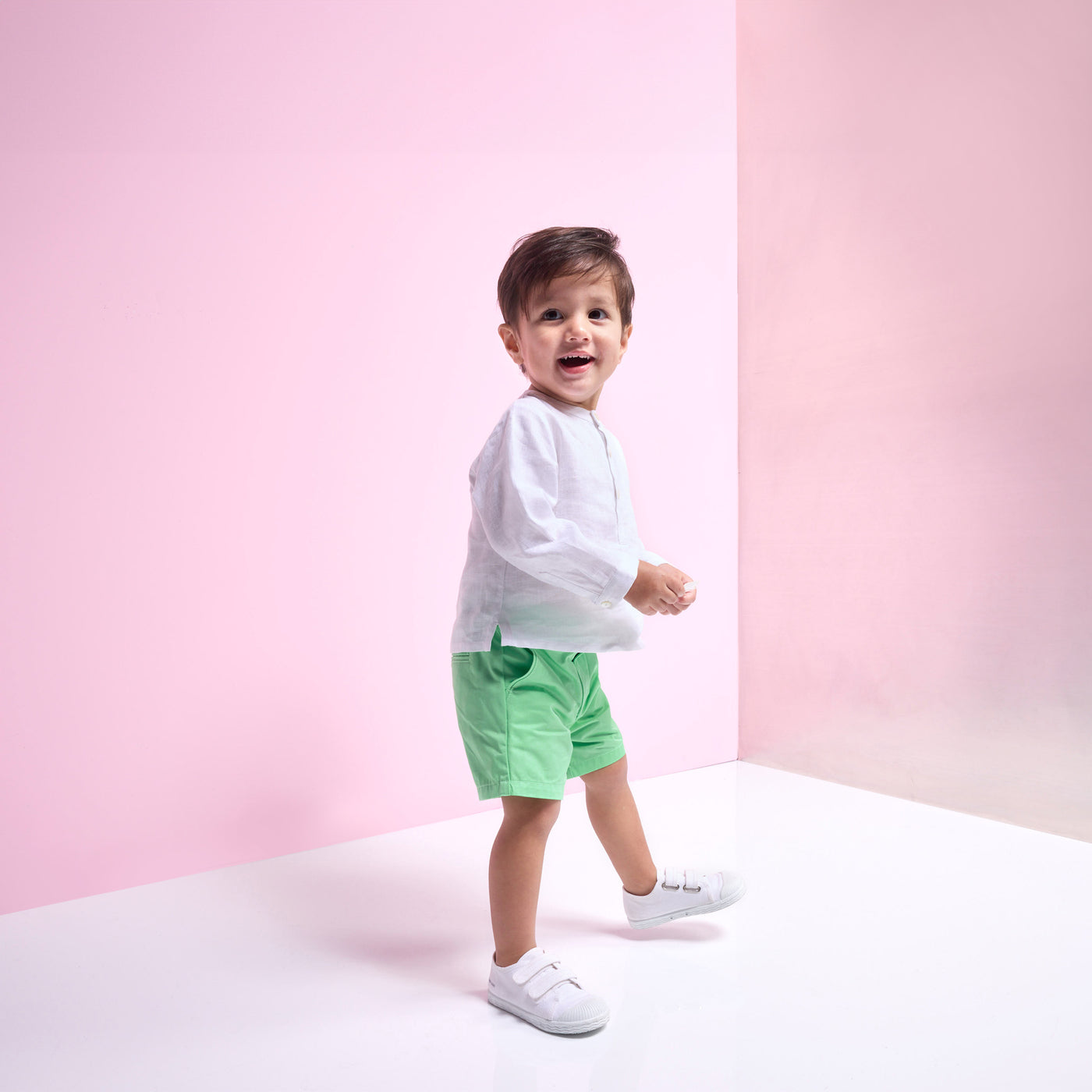 Baby boy shorts in twill