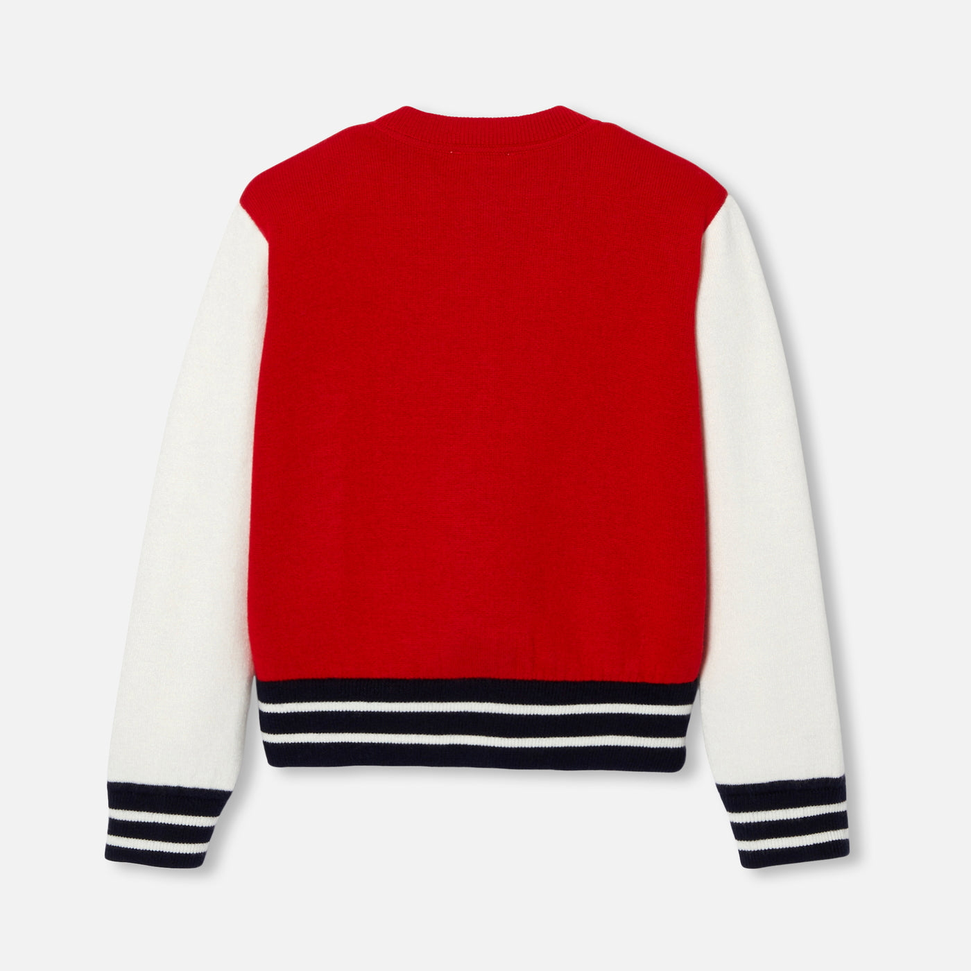Girl knitted varsity jacket