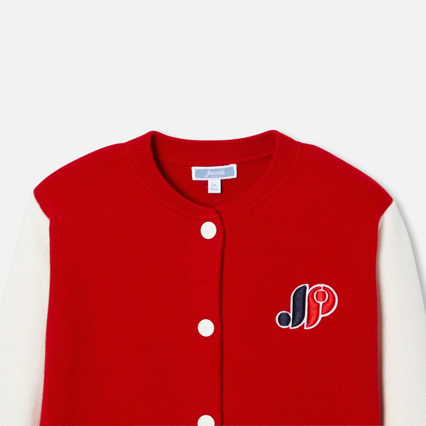 Girl knitted varsity jacket