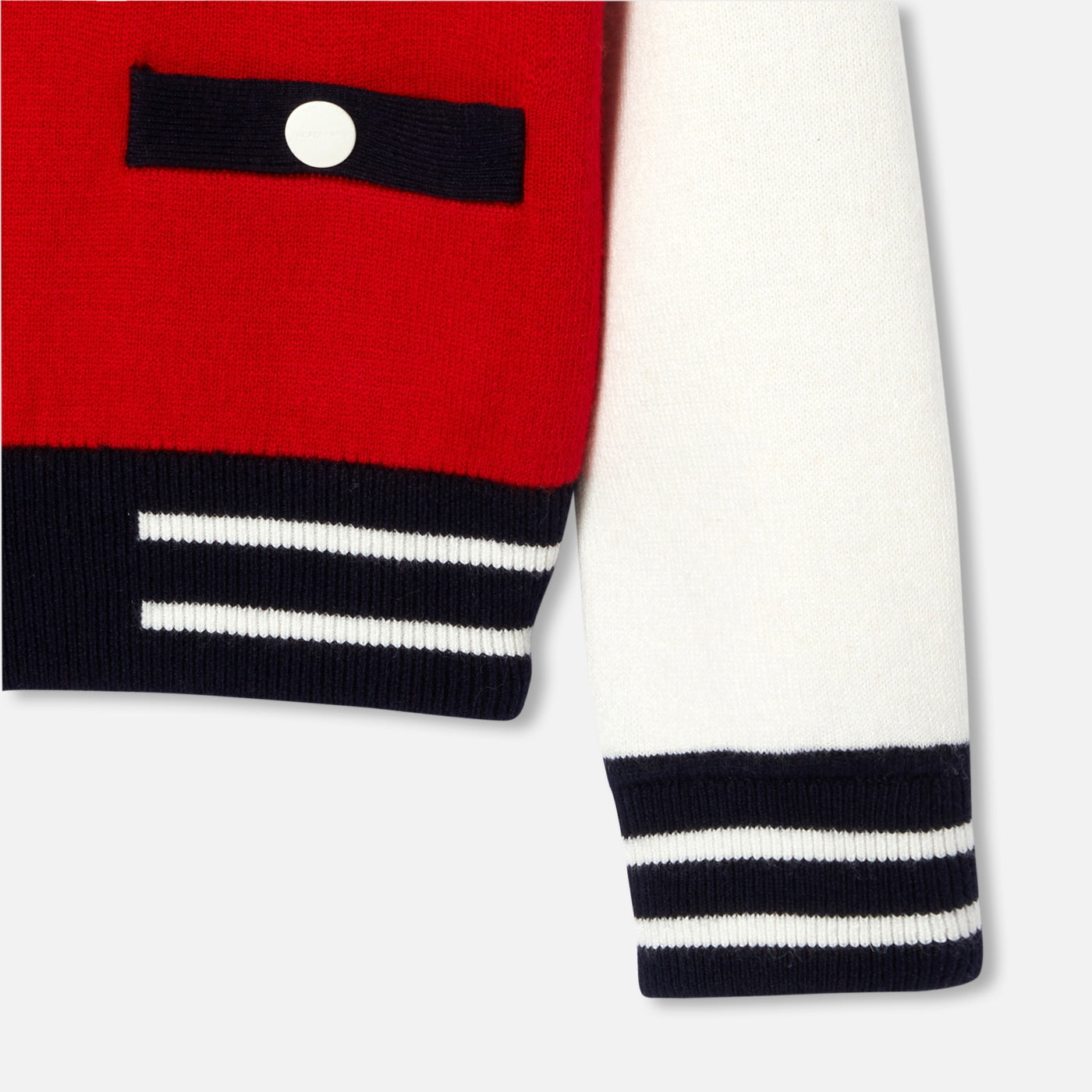 Girl knitted varsity jacket