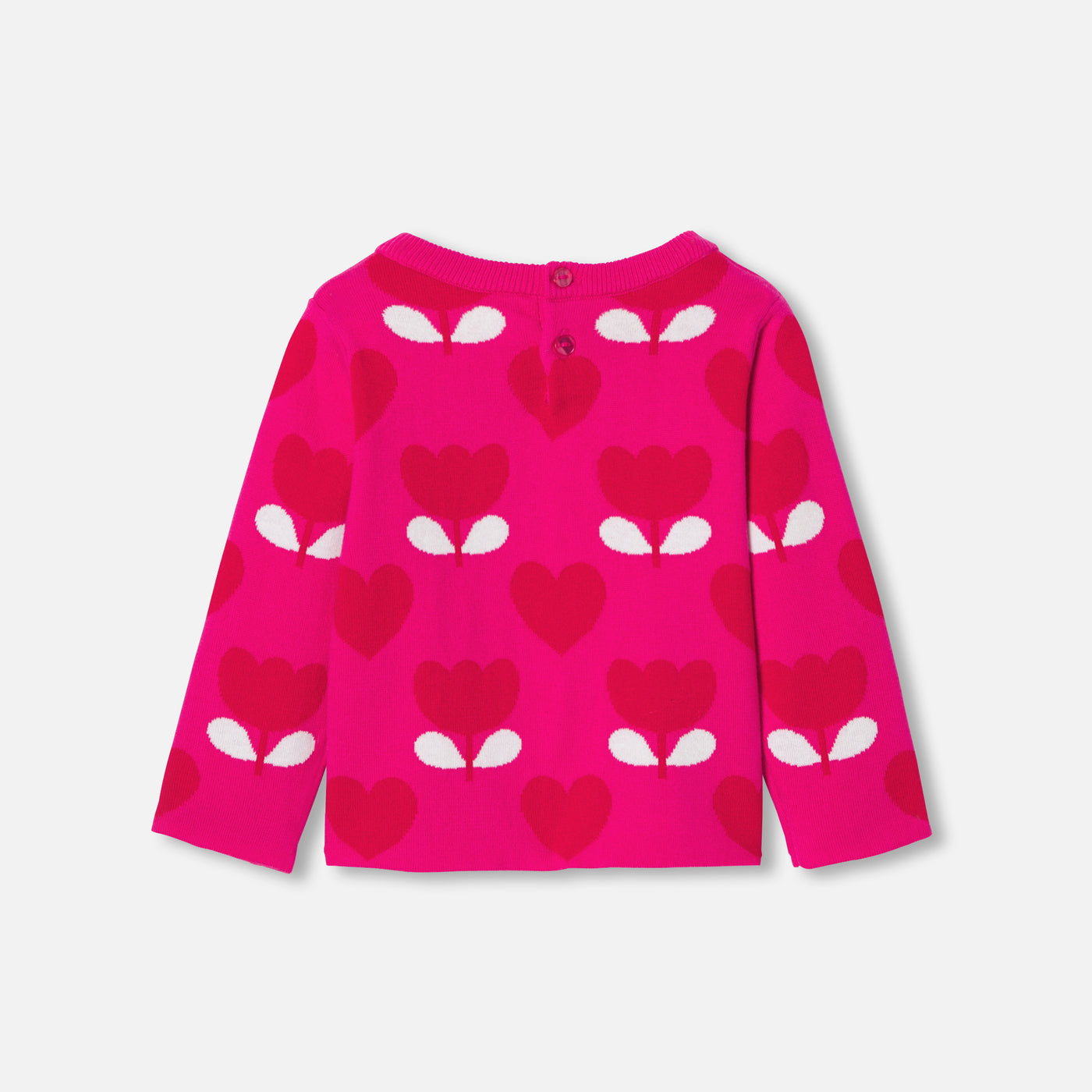 Baby girl jumper in jacquard knit