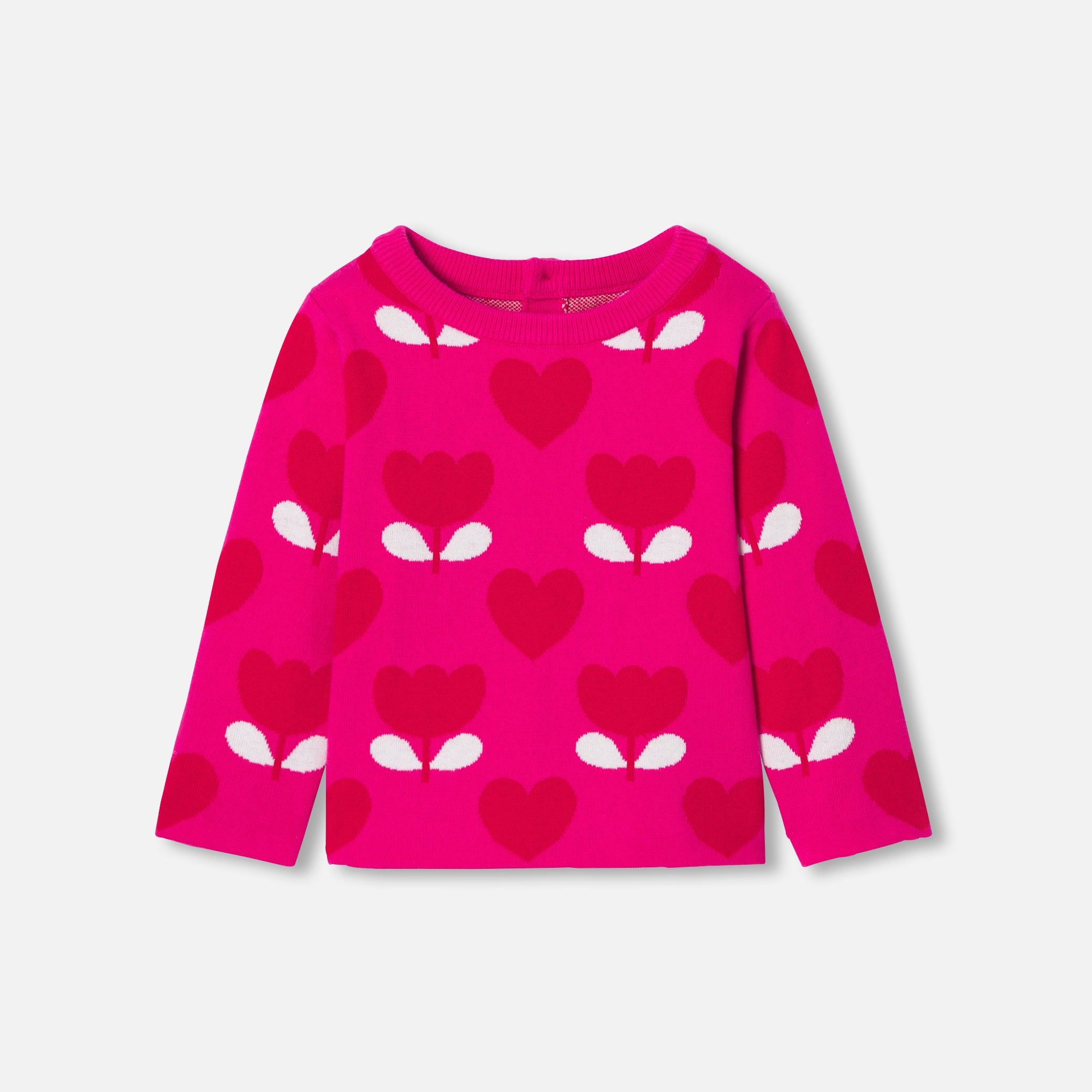 Baby girl jumper in jacquard knit