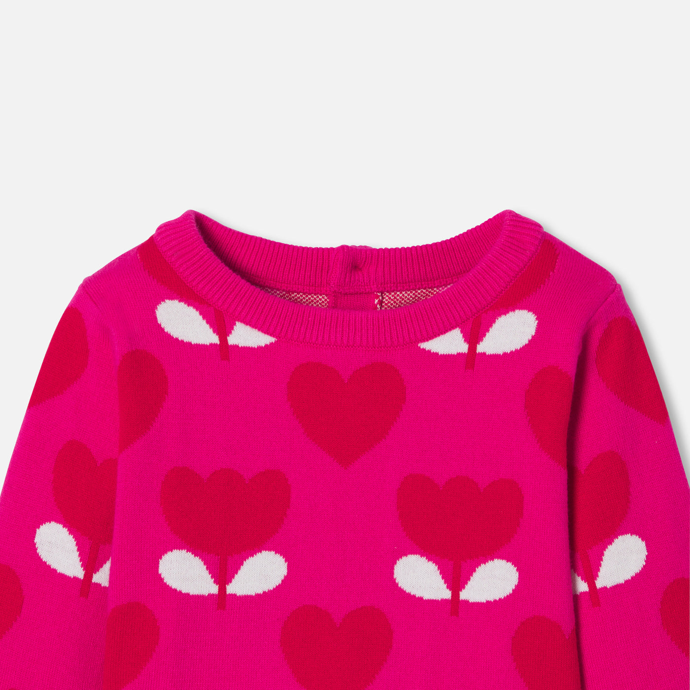 Baby girl jumper in jacquard knit