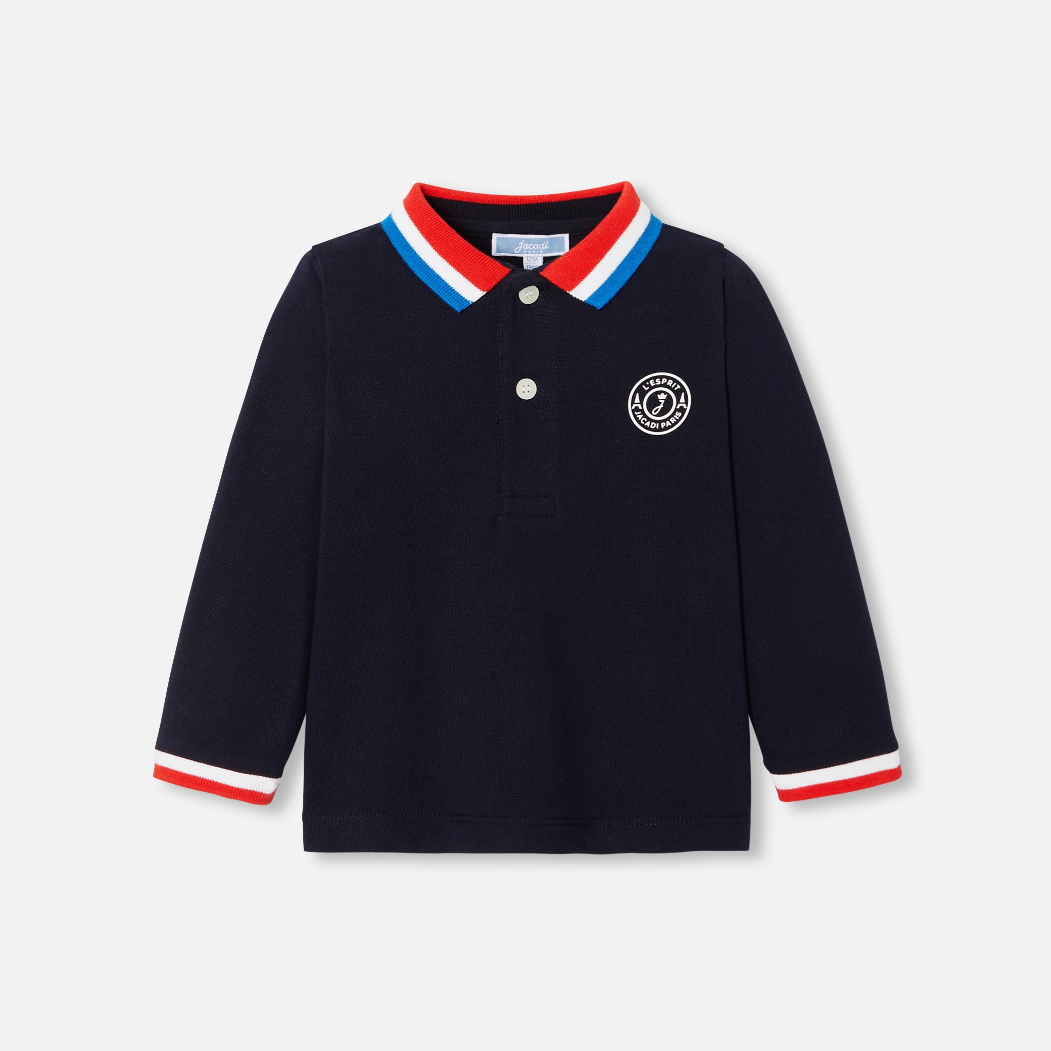Long-sleeved baby boy polo shirt