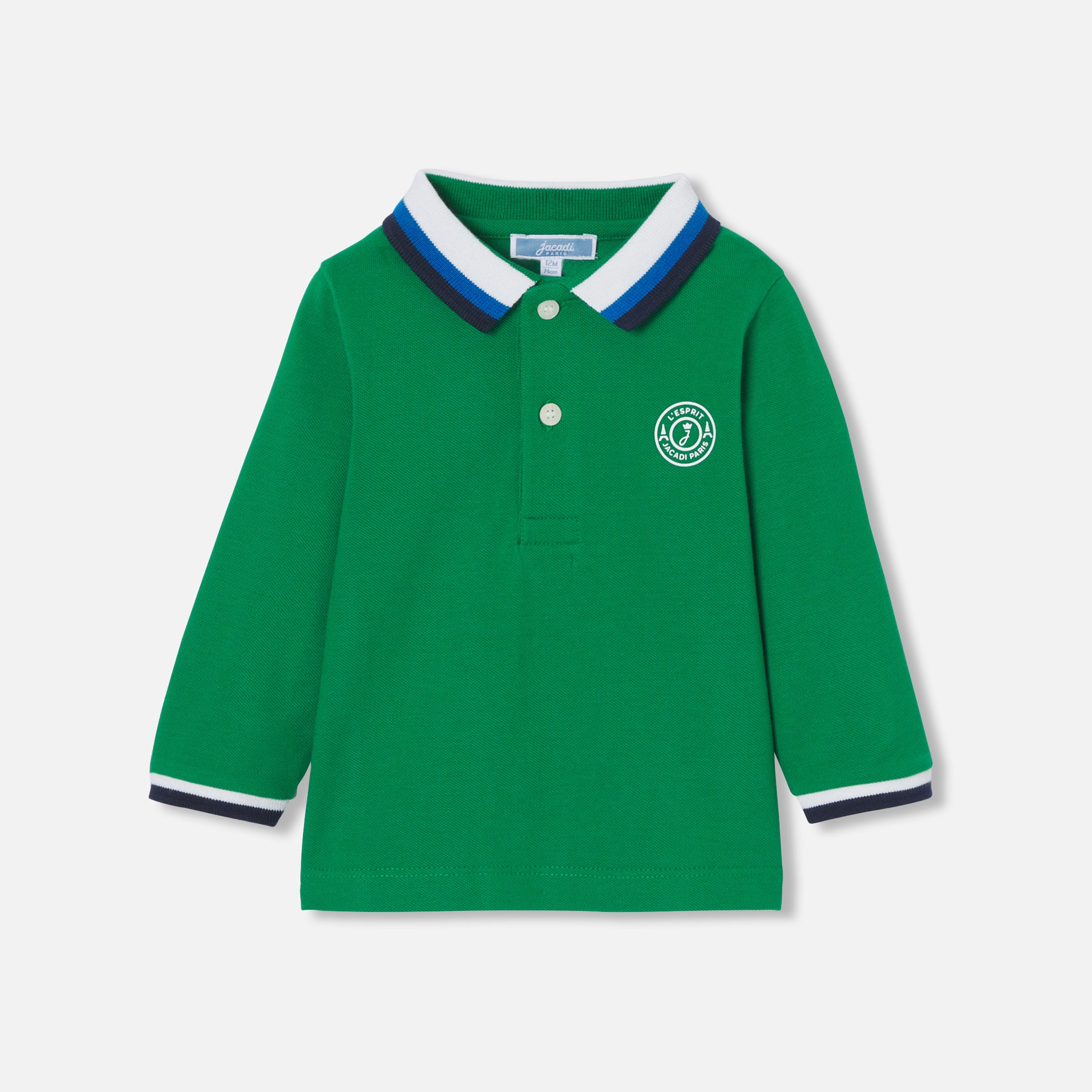 Long-sleeved baby boy polo shirt