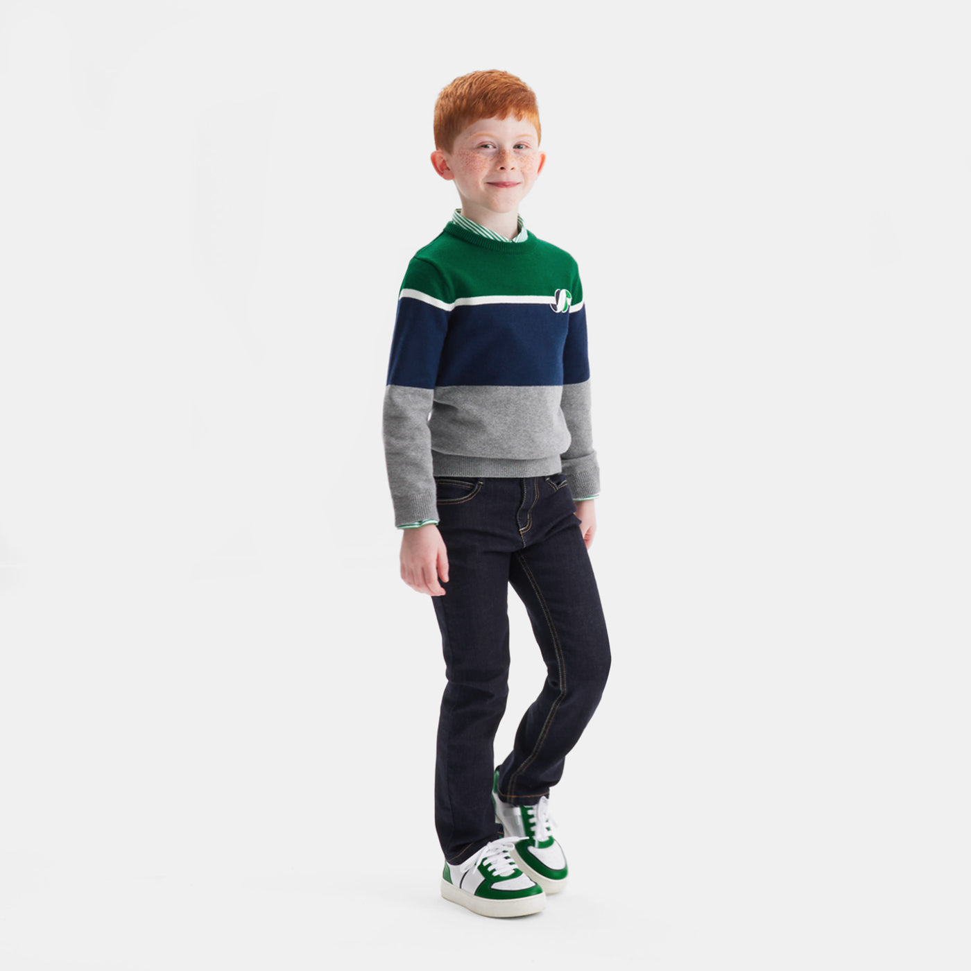 Boy colour block jumper
