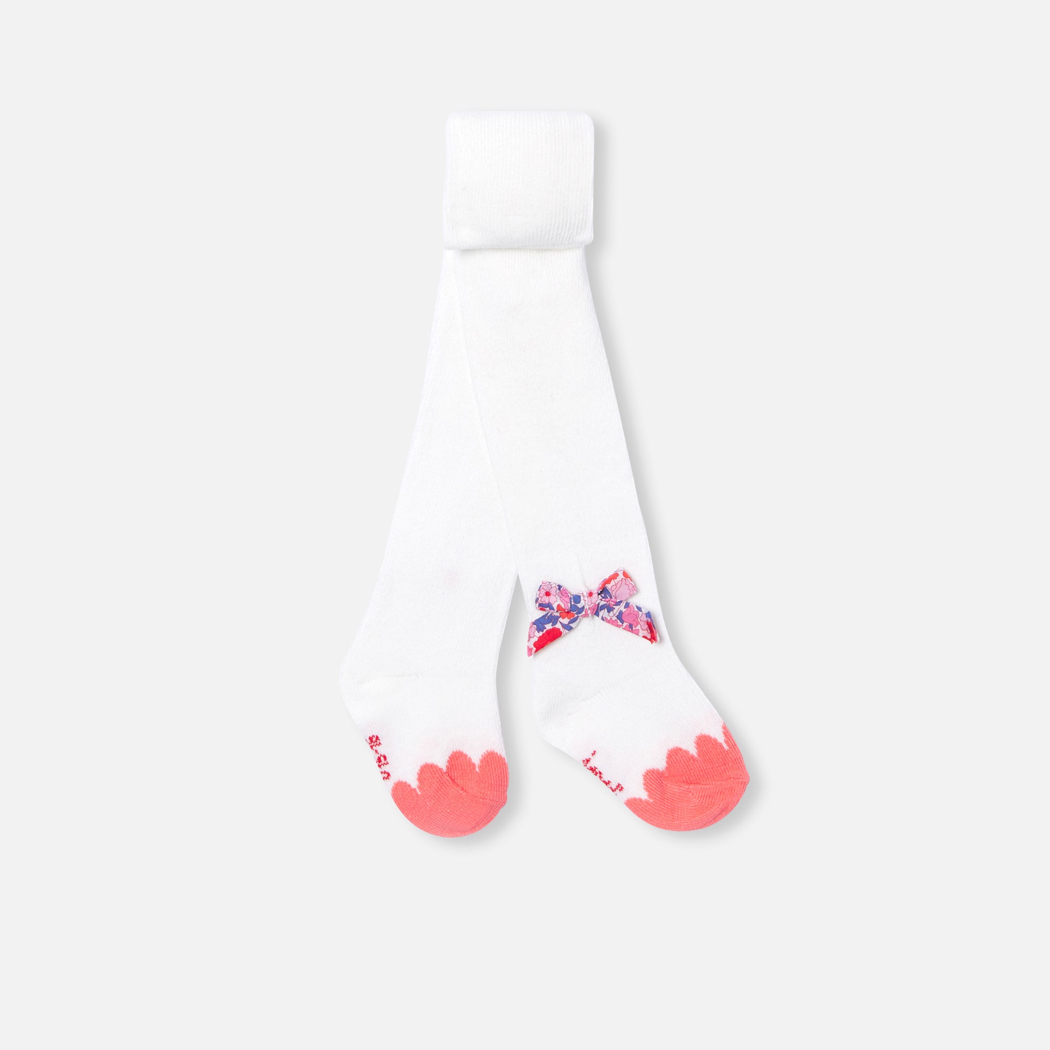 Baby girl tights with a Liberty fabric bow