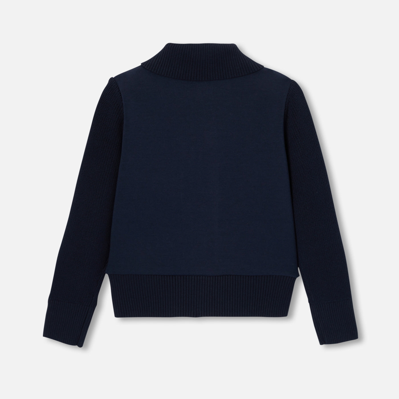 Boy bi-material cardigan