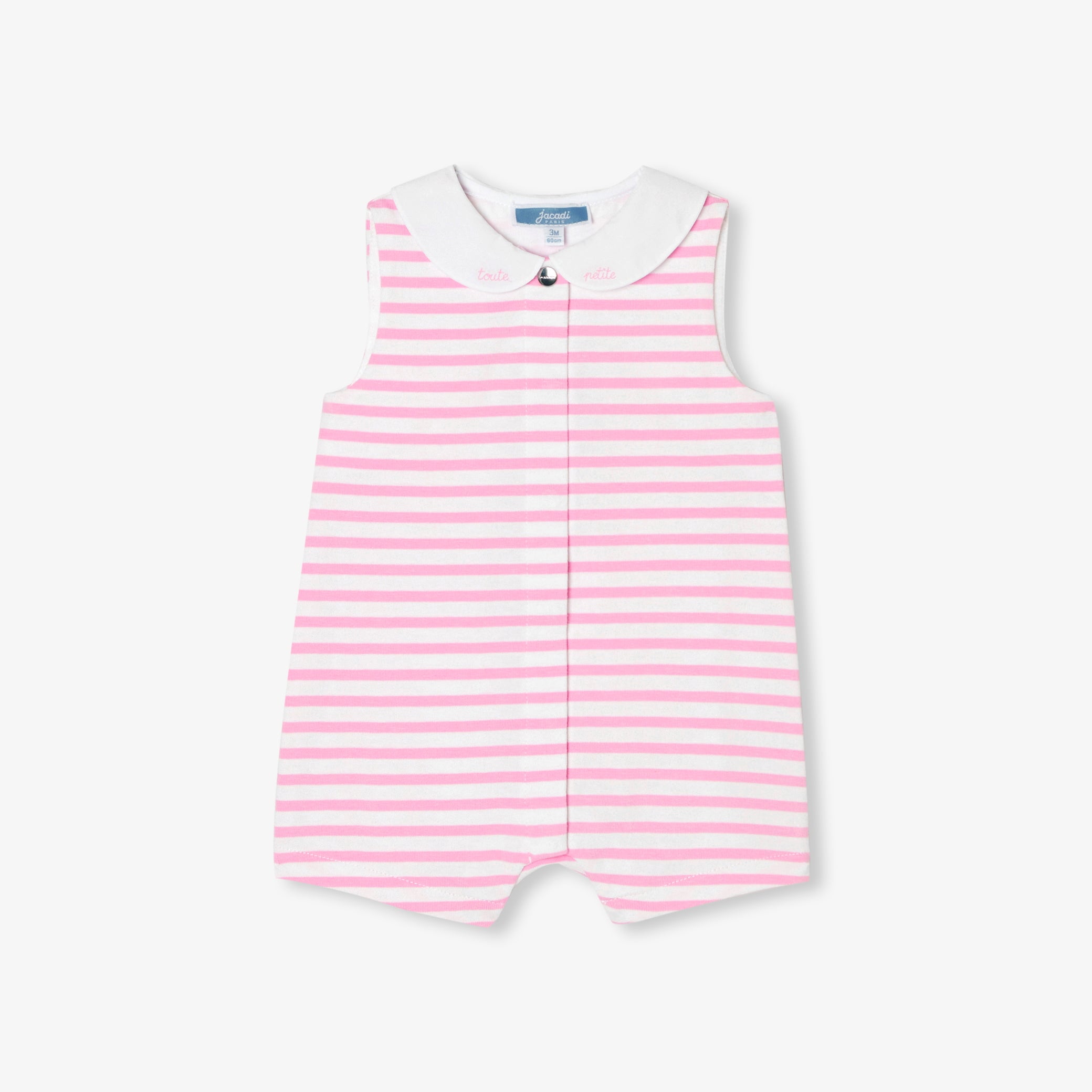Baby girl romper in striped jersey