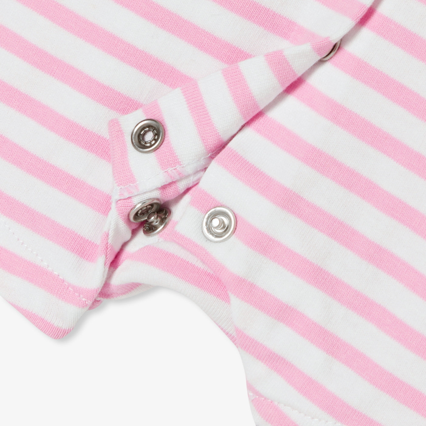 Baby girl romper in striped jersey