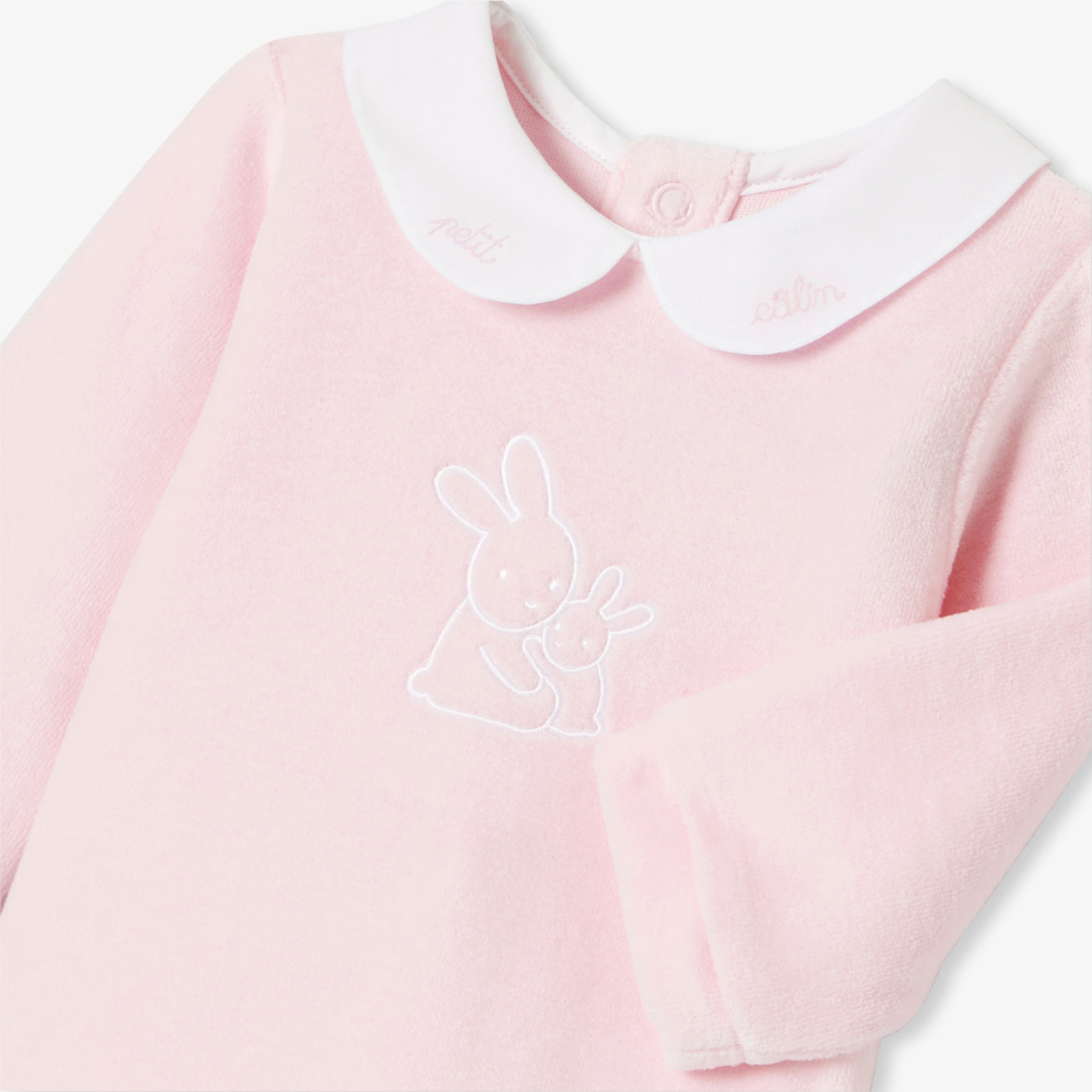 Baby girl pyjamas in velvet bouclette