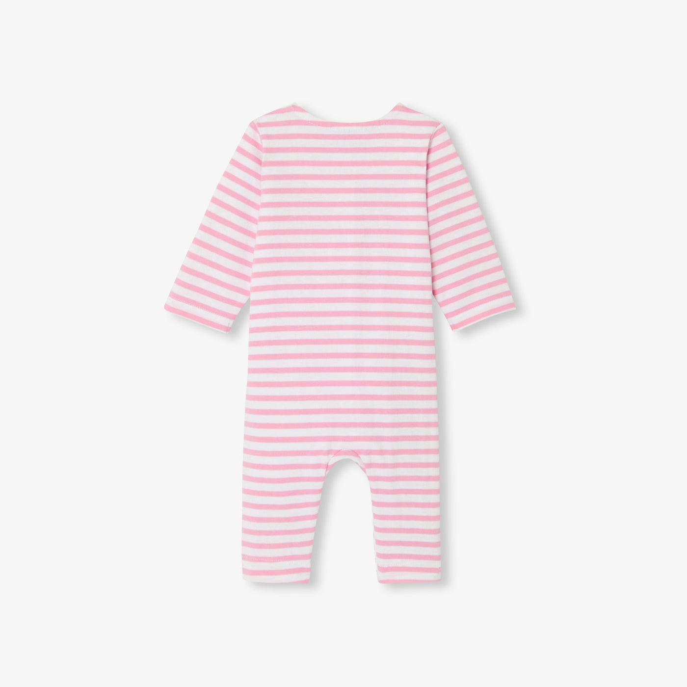 Baby girl jumpsuit in striped jersey