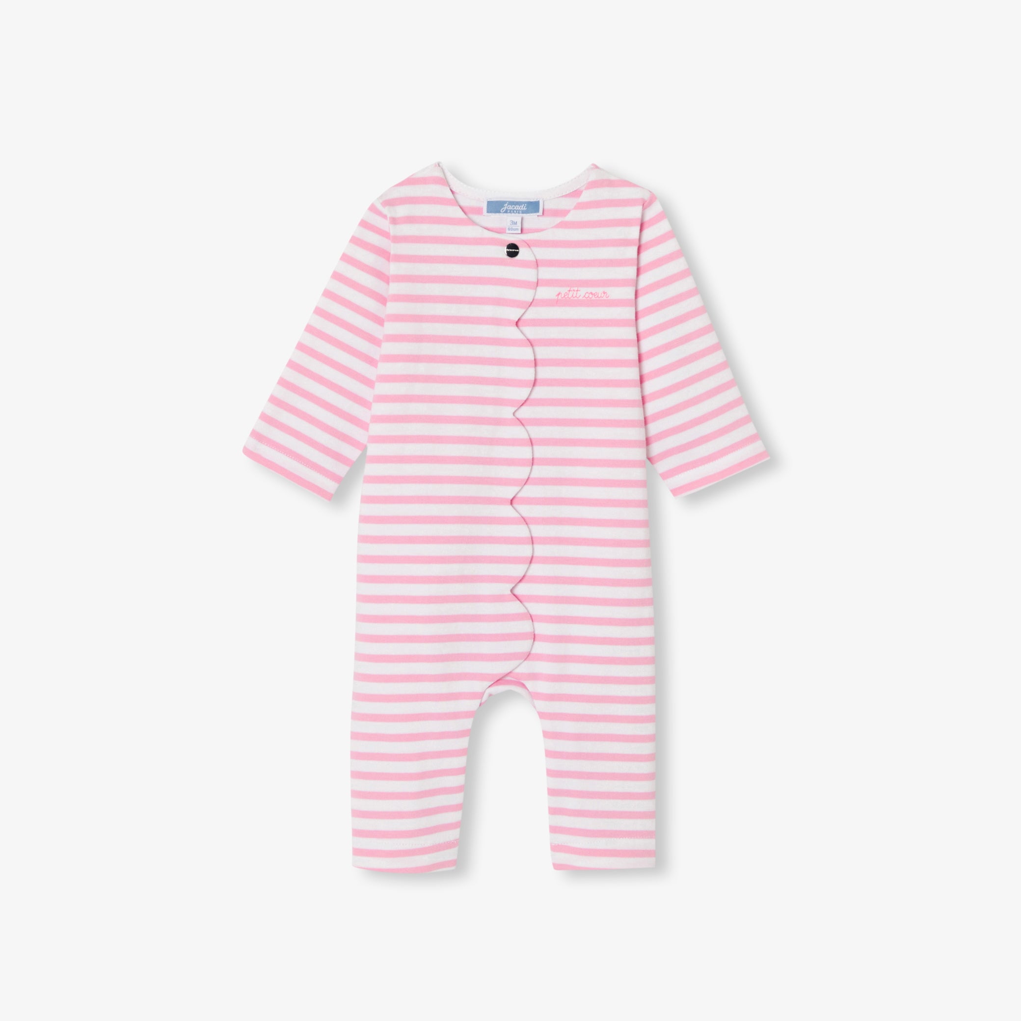 Baby girl jumpsuit in striped jersey
