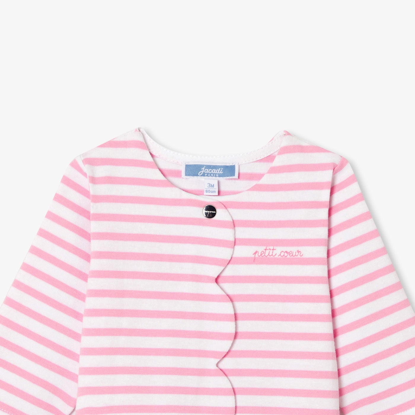 Baby girl jumpsuit in striped jersey