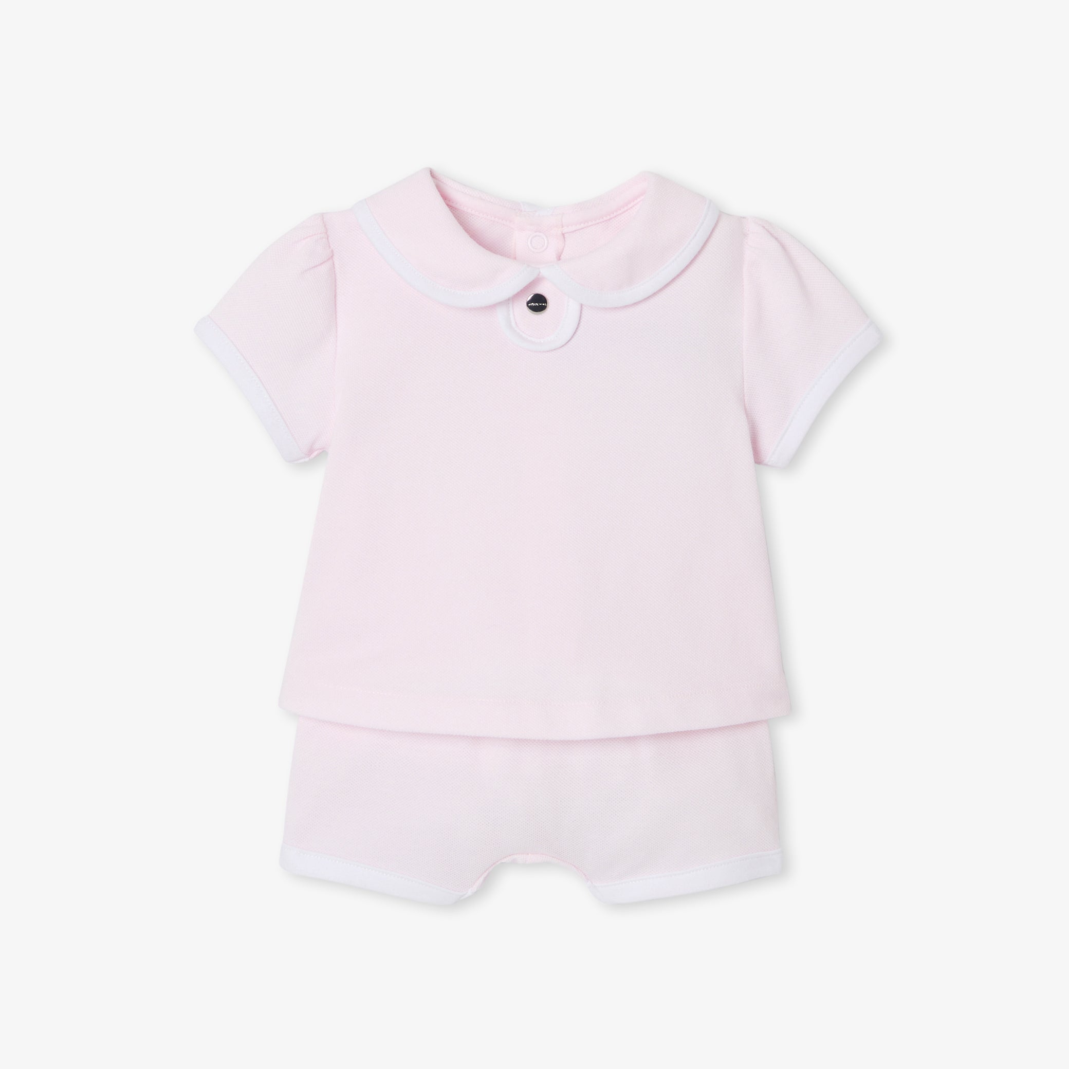 Baby girl set in cotton piqué