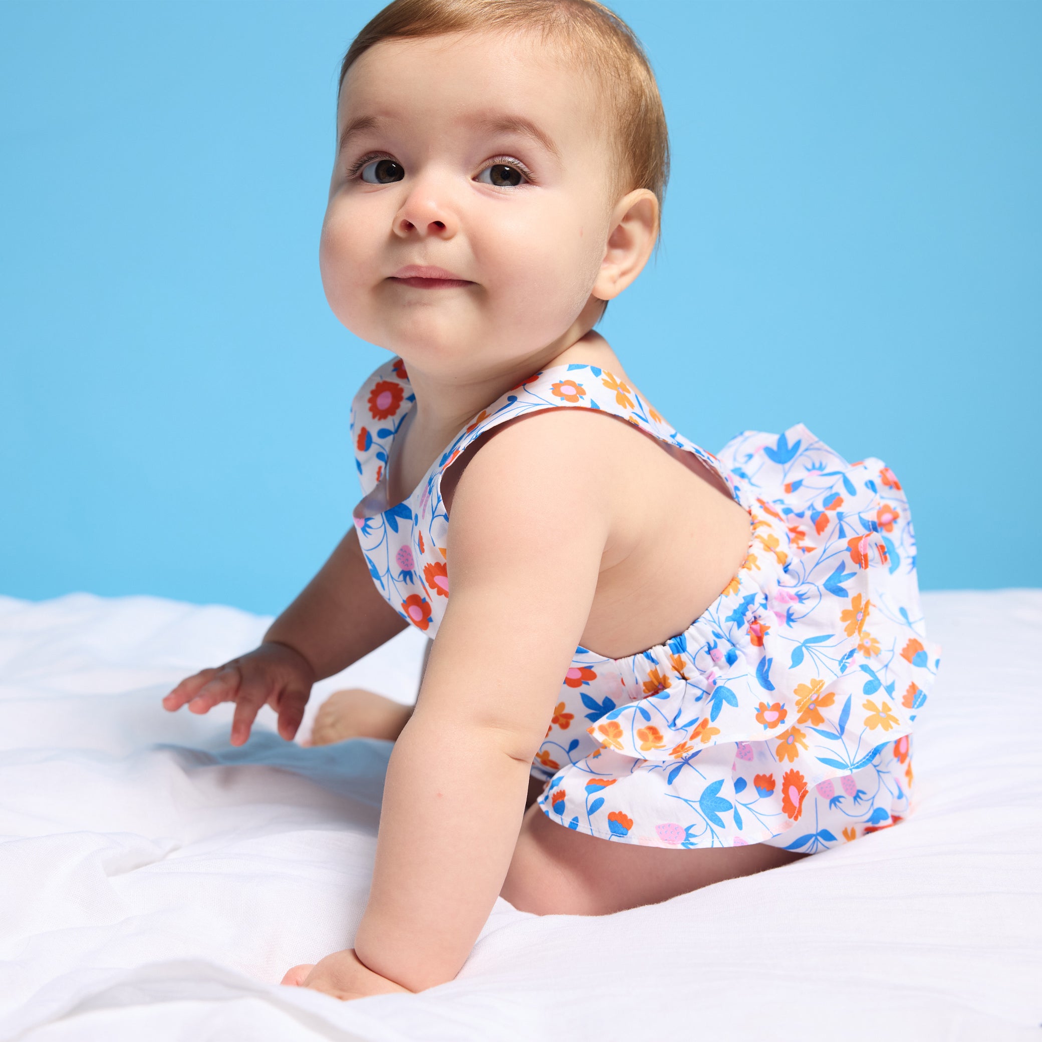 Baby girl romper in Liberty fabric