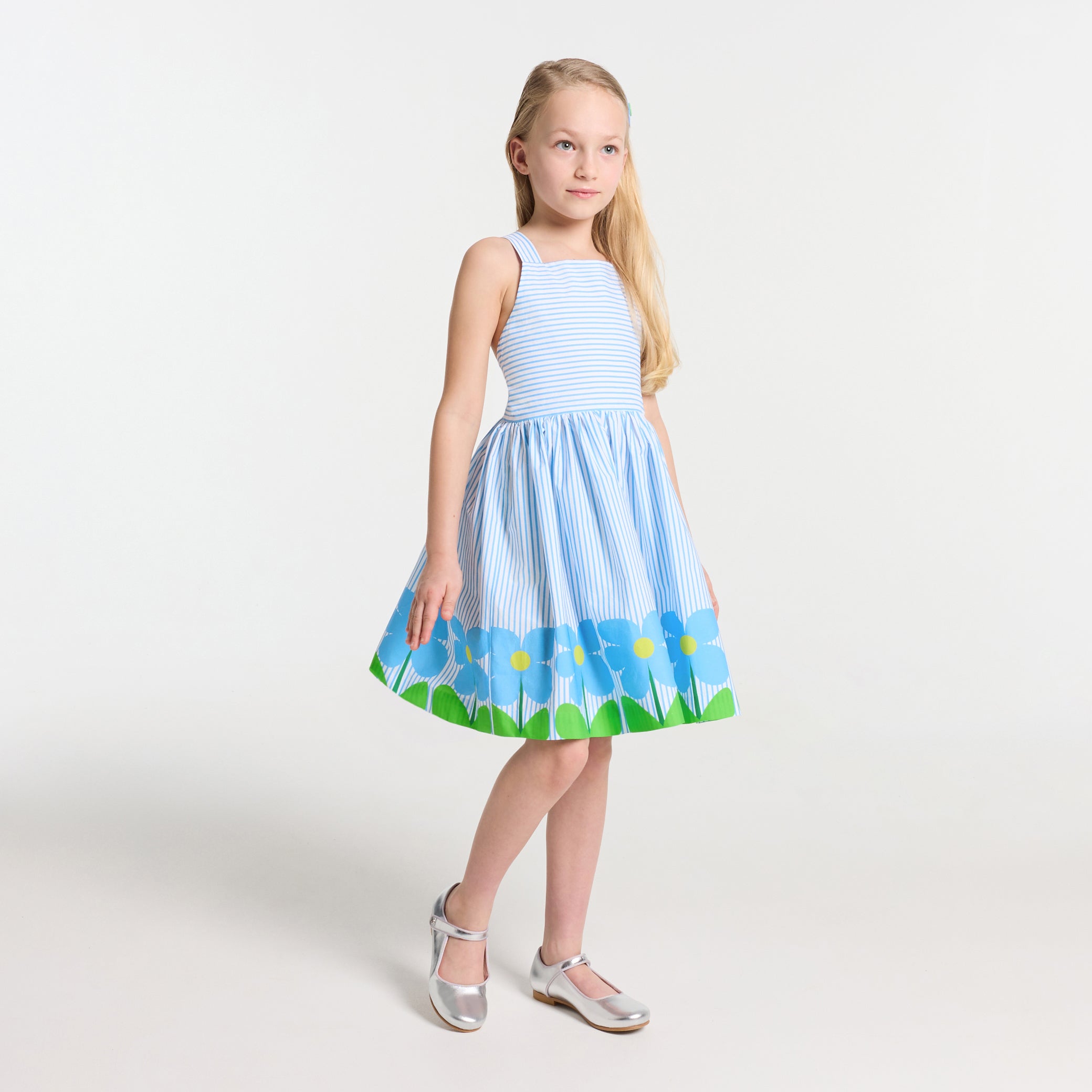 Girl cross-over back dress