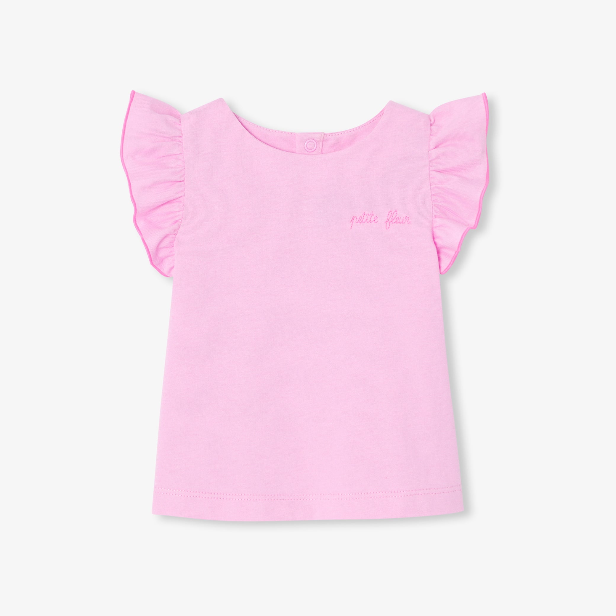 Baby girl T-shirt with ruffled sleeves