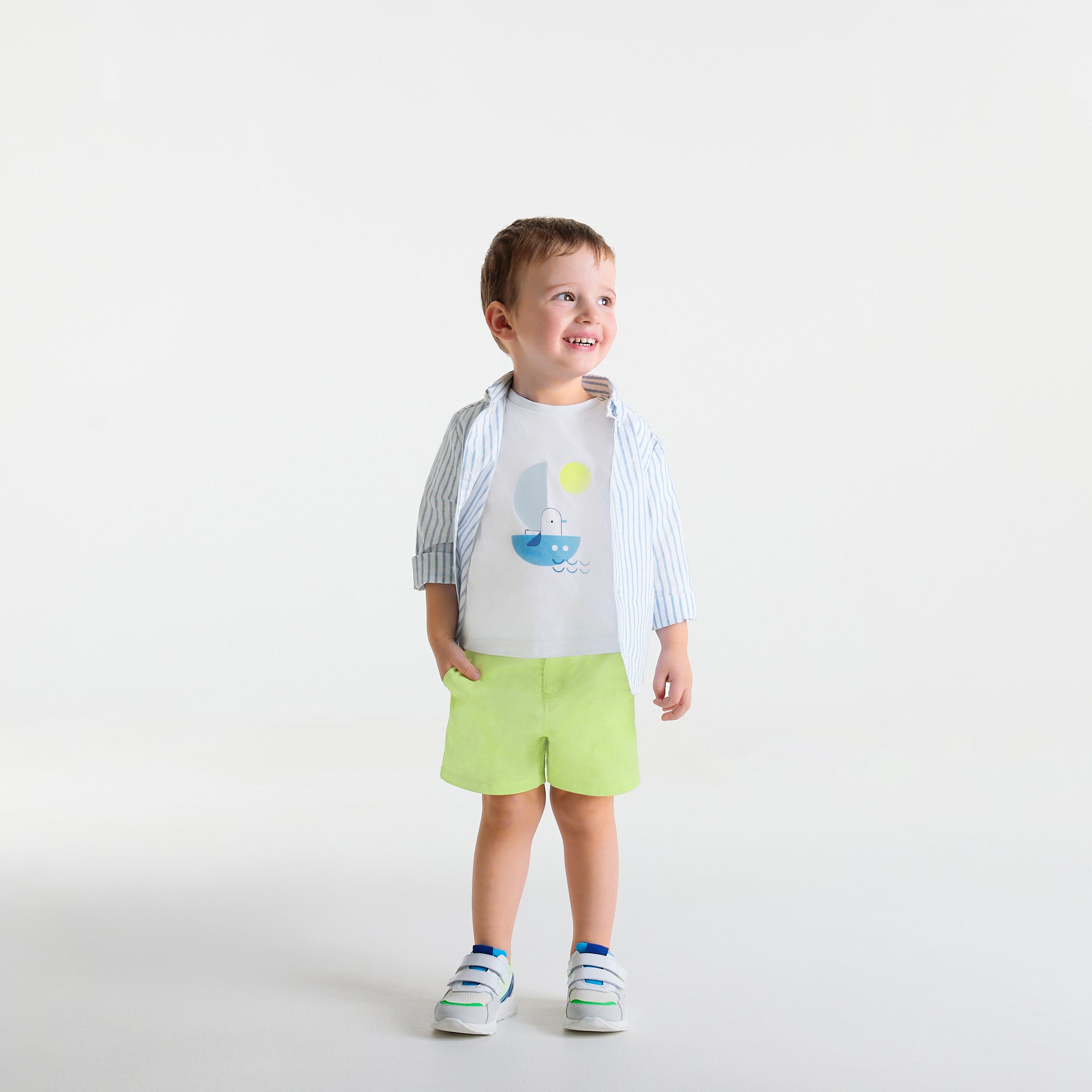 Baby boy shorts in twill