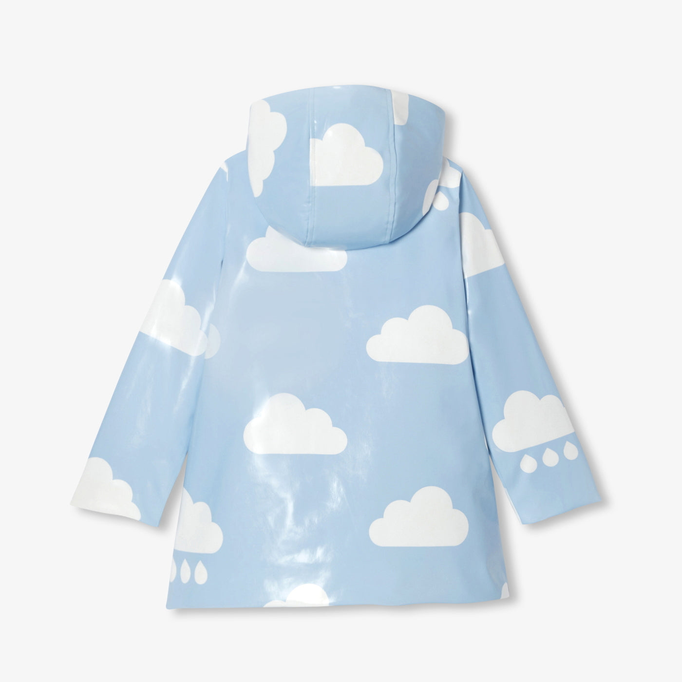 Girl raincoat with cloud motif