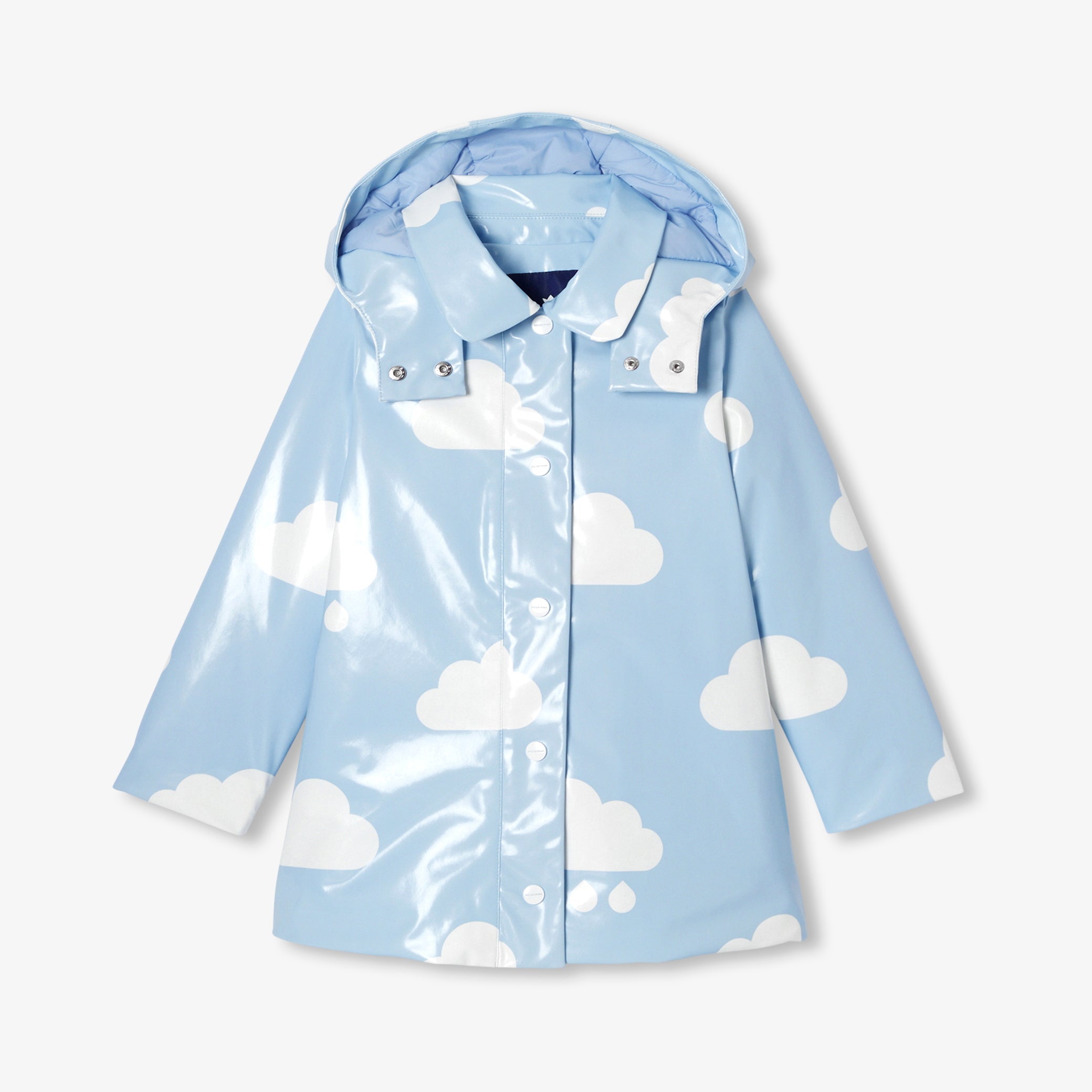Girl raincoat with cloud motif