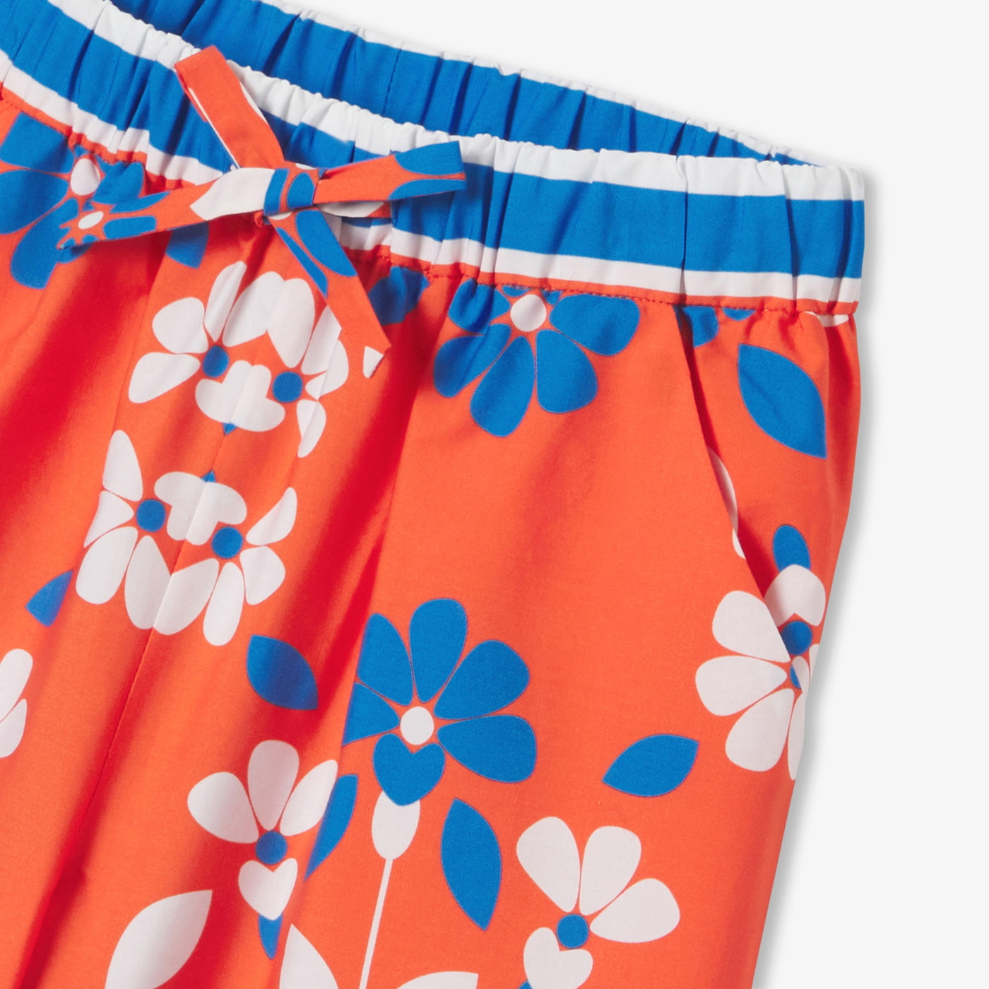 Girl wide-leg trousers in printed poplin