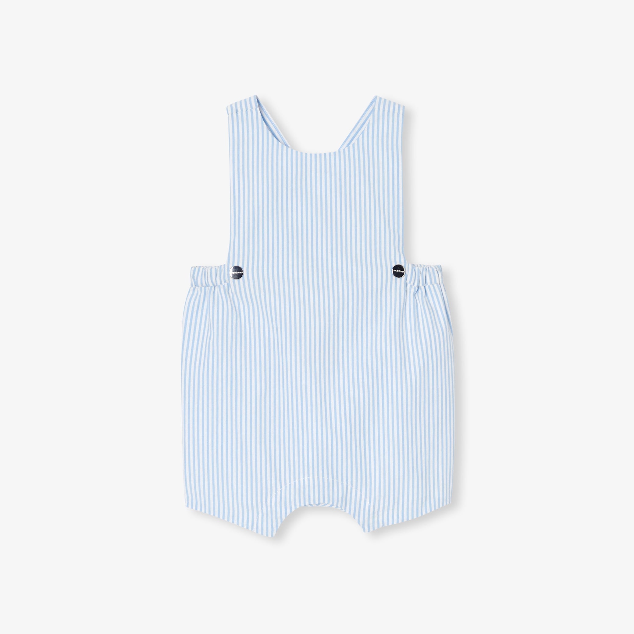Baby boy short overalls in seersucker