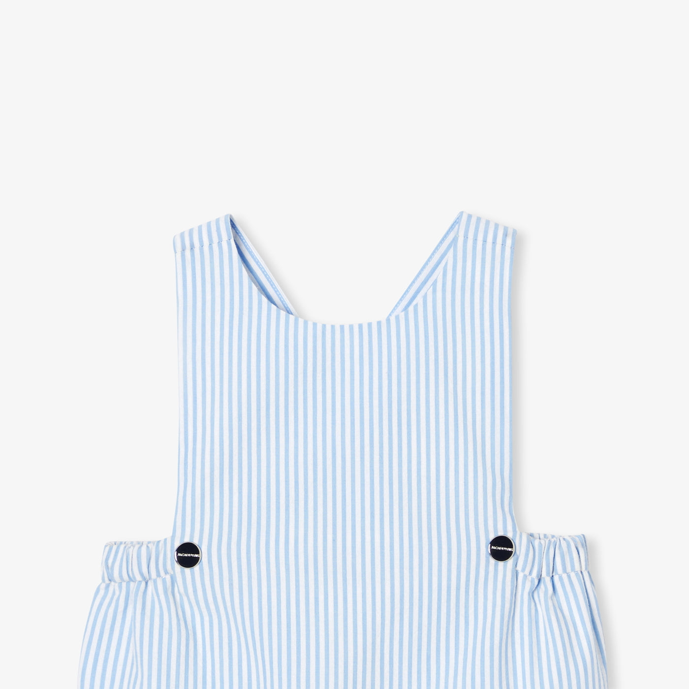 Baby boy short overalls in seersucker