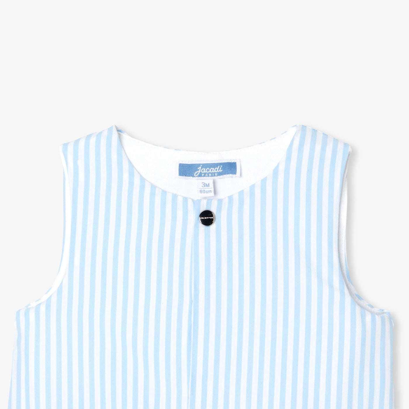 Baby boy jumpsuit in striped poplin