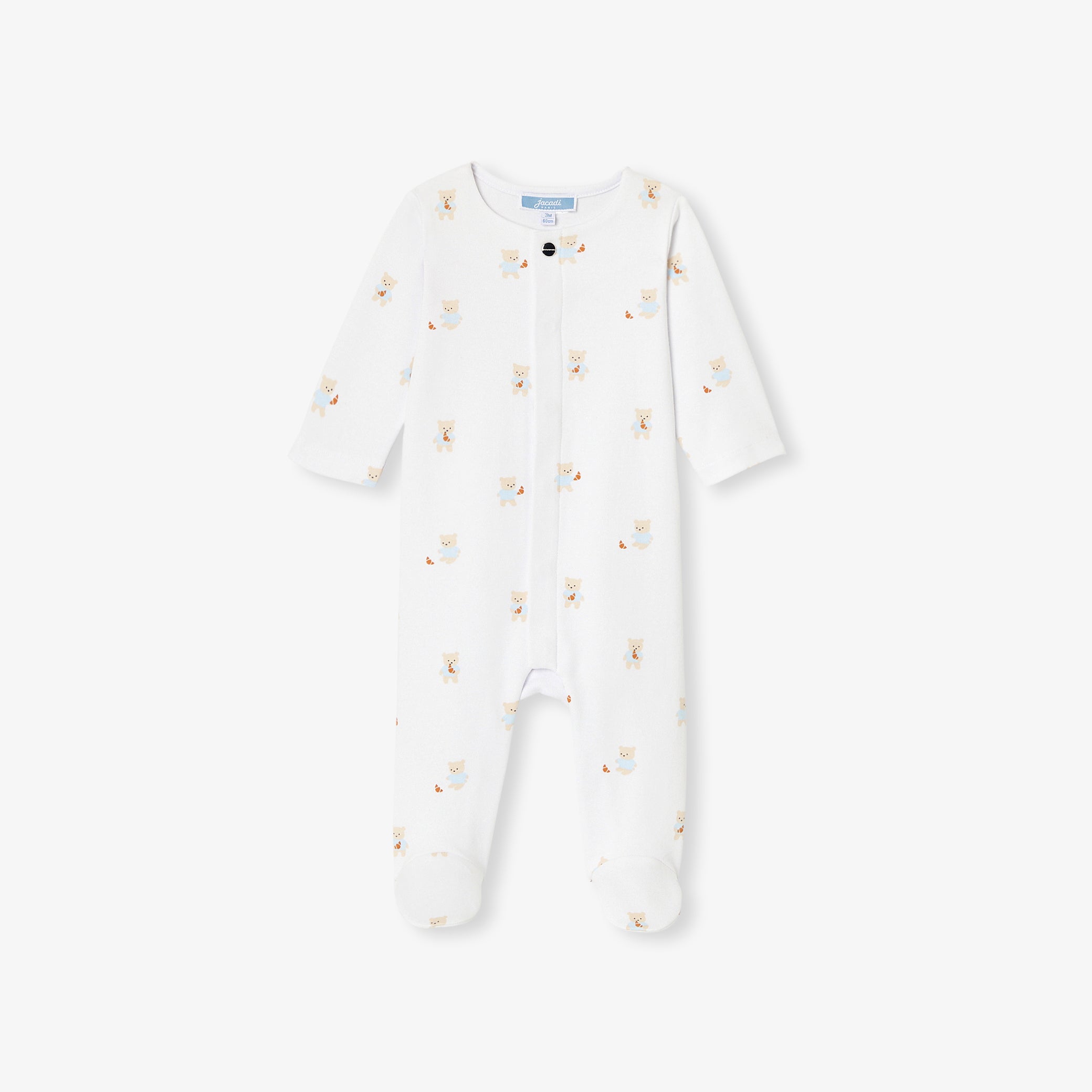 Baby teddy bear and crescent pyjamas