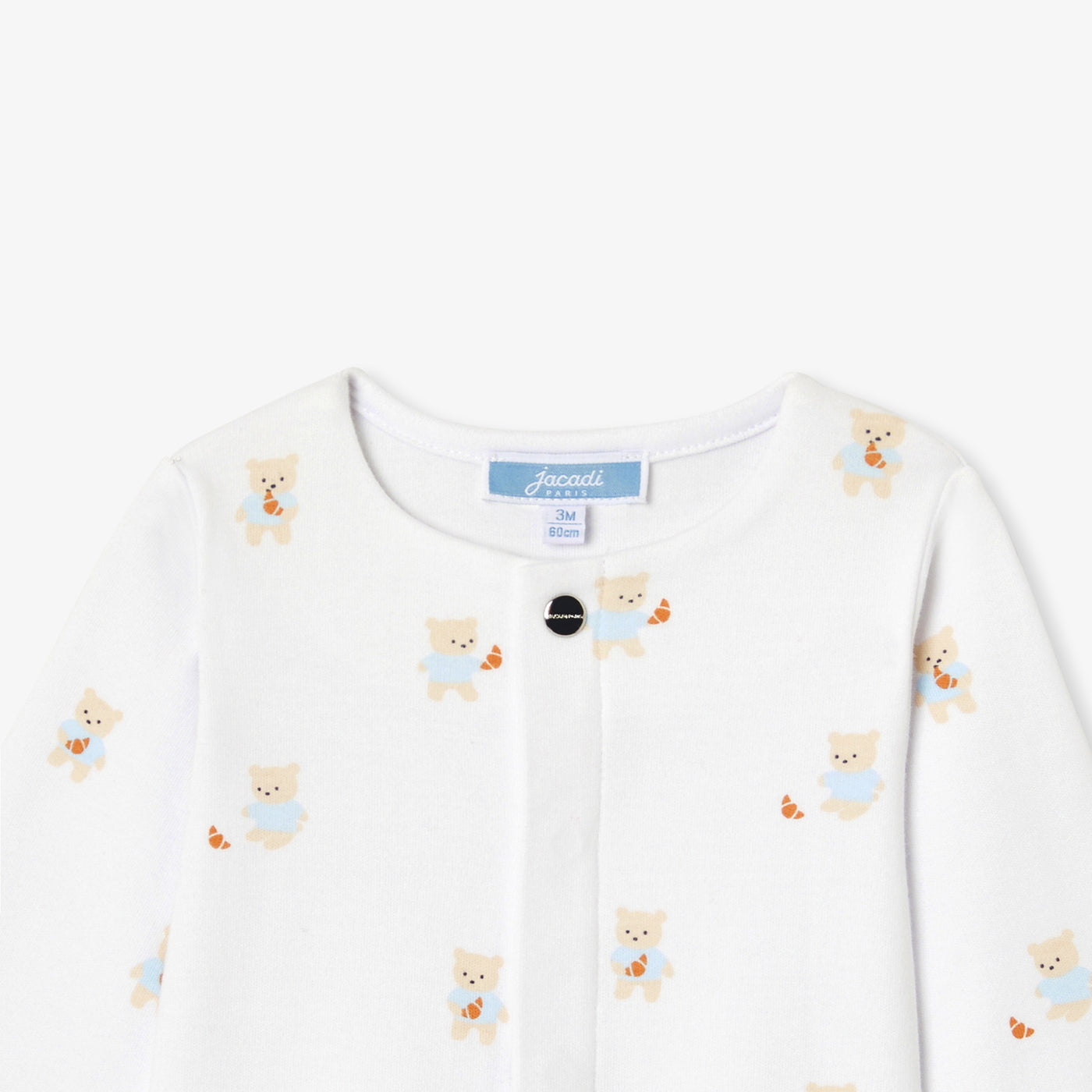 Baby teddy bear and crescent pyjamas