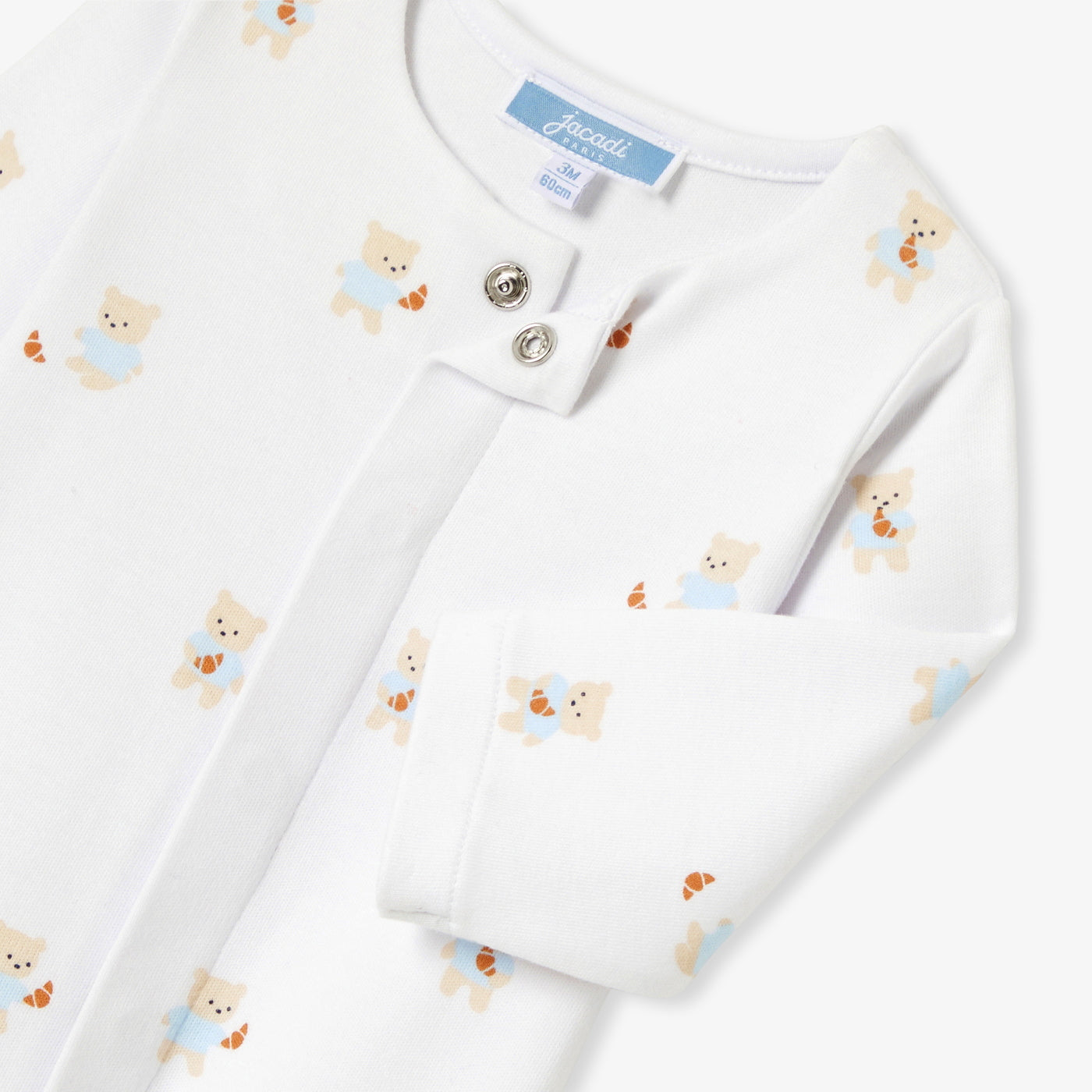 Baby teddy bear and crescent pyjamas