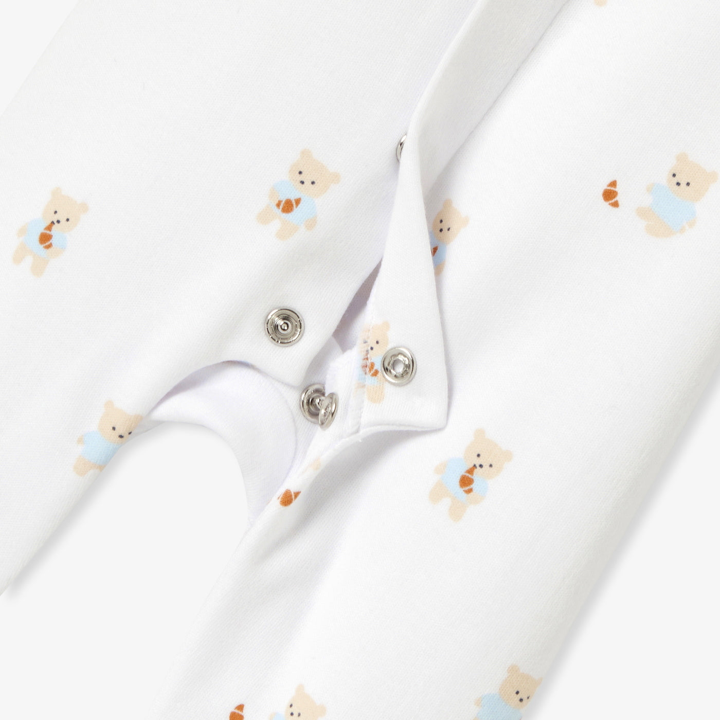 Baby teddy bear and crescent pyjamas