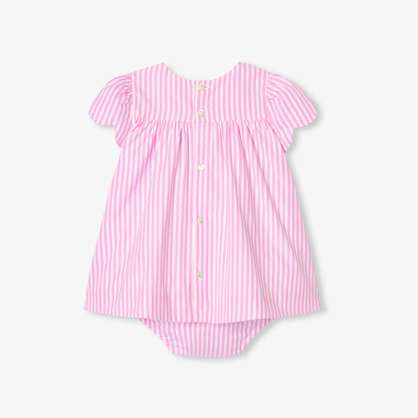 Baby girl dress in striped poplin