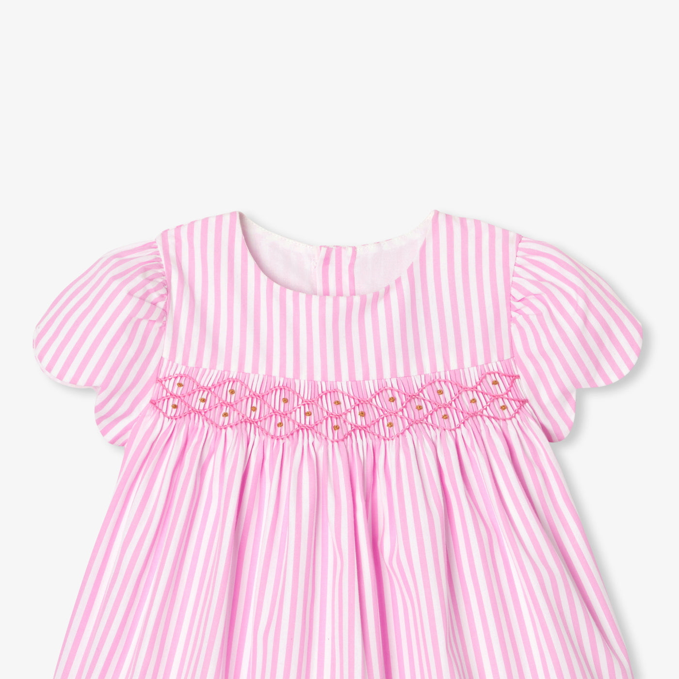 Baby girl dress in striped poplin