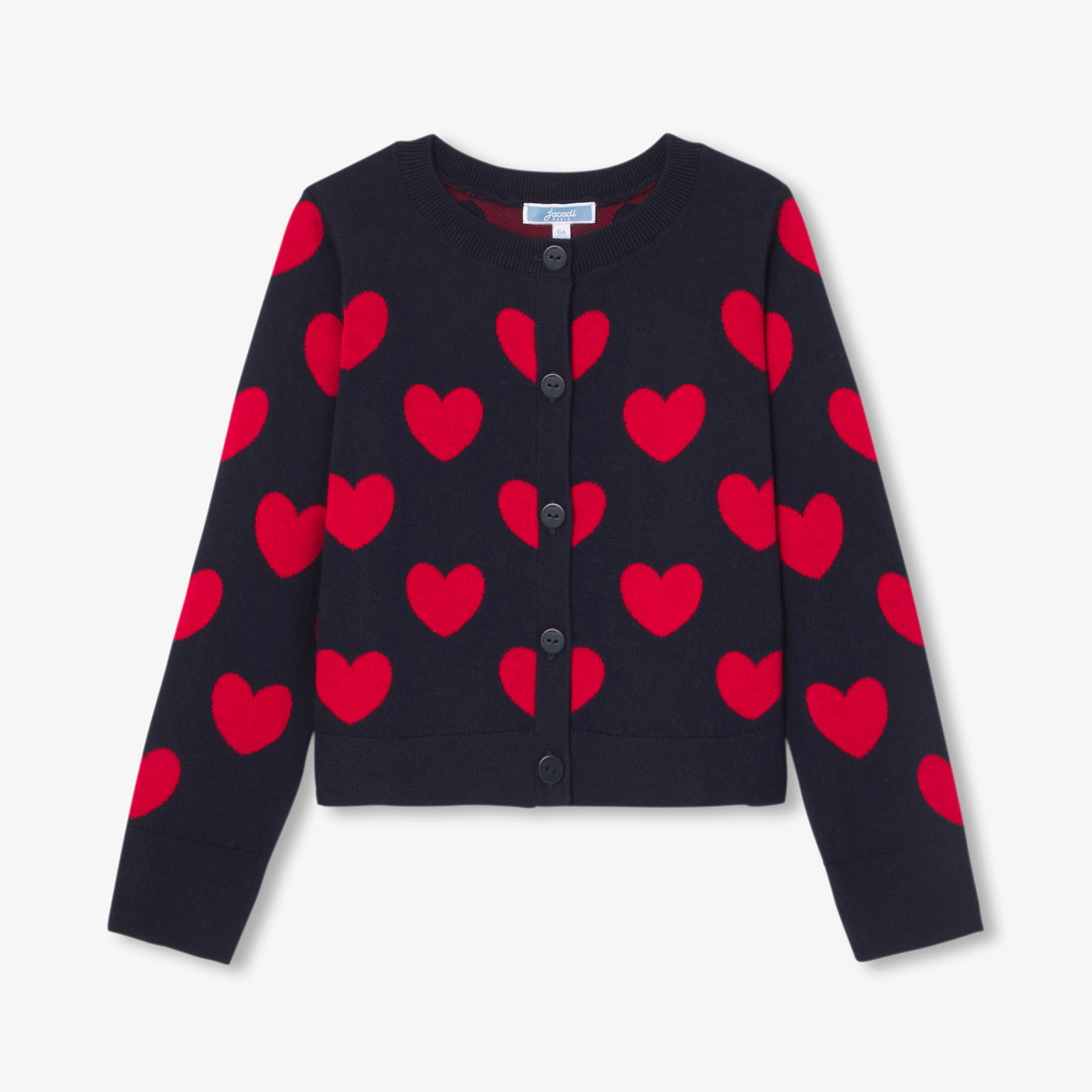 Girl jacquard heart cardigan