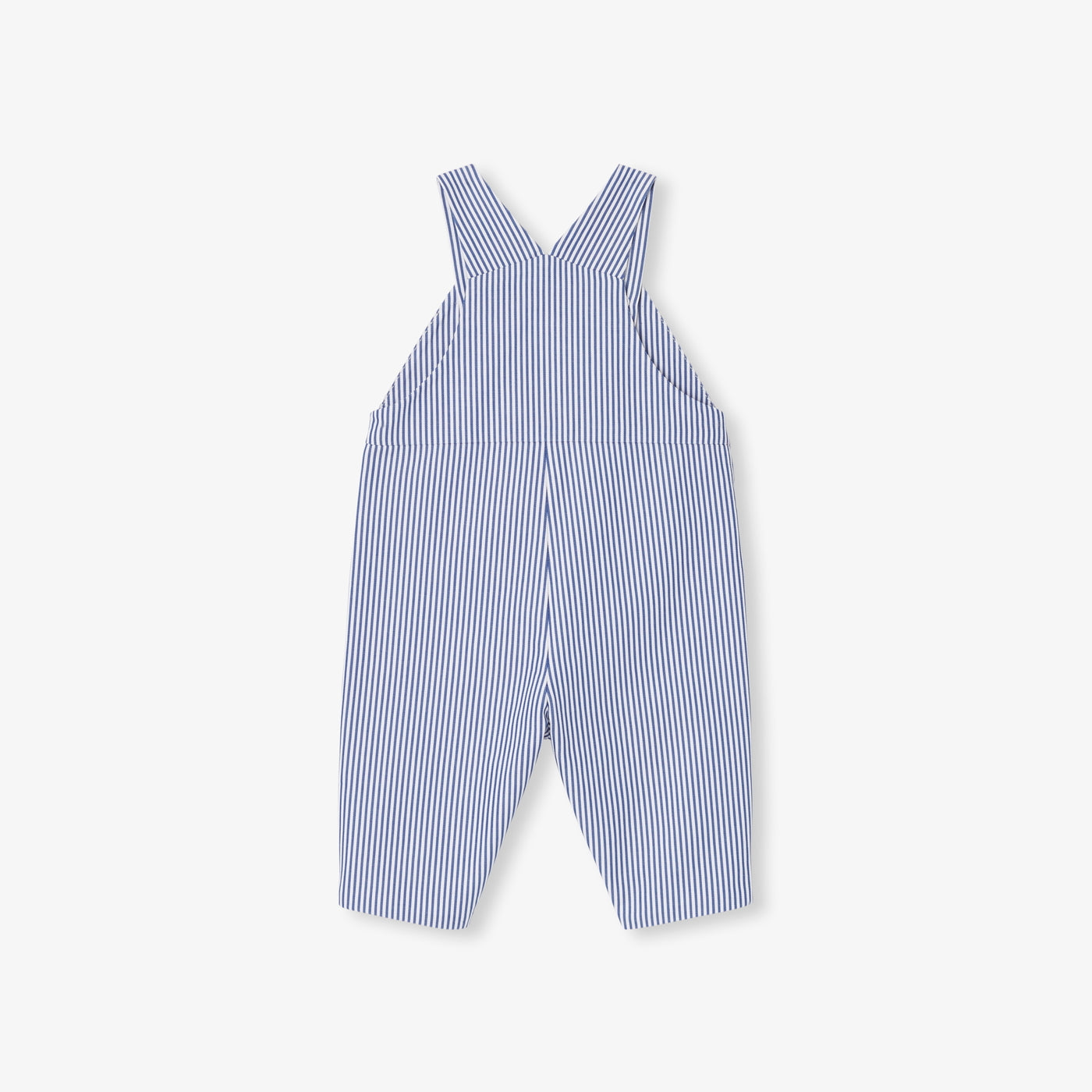 Baby boy overalls in striped twill