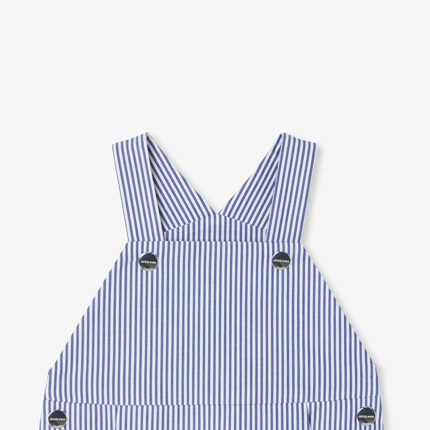 Baby boy overalls in striped twill